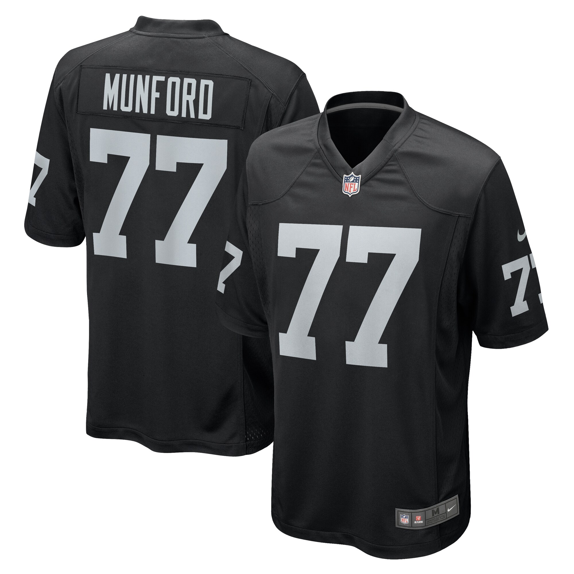 Men's Las Vegas Raiders Thayer Munford Jr. Nike Black Team Game Jersey