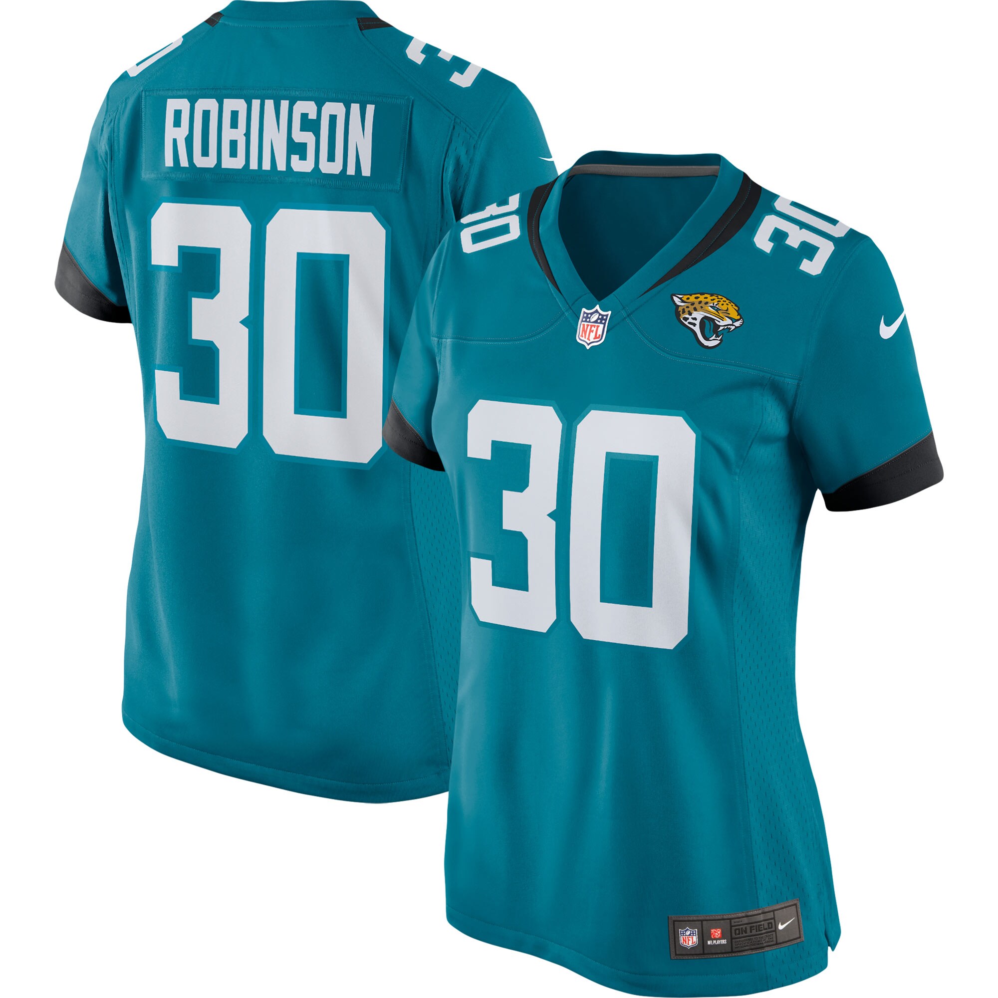 Women's Jacksonville Jaguars James Robinson Nike Teal Player Game Team Jersey