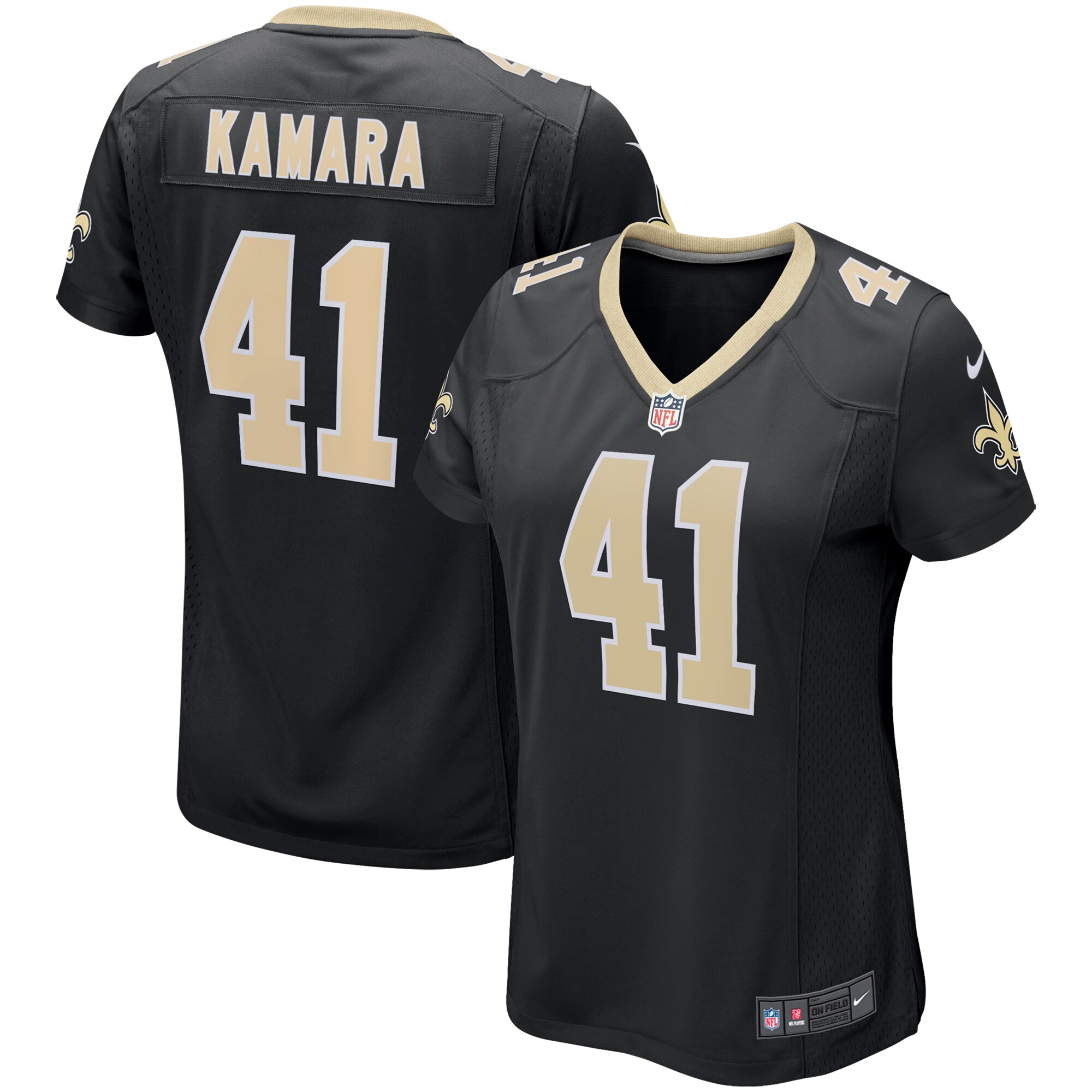 Women's New Orleans Saints Alvin Kamara Nike Black Game Player Jersey