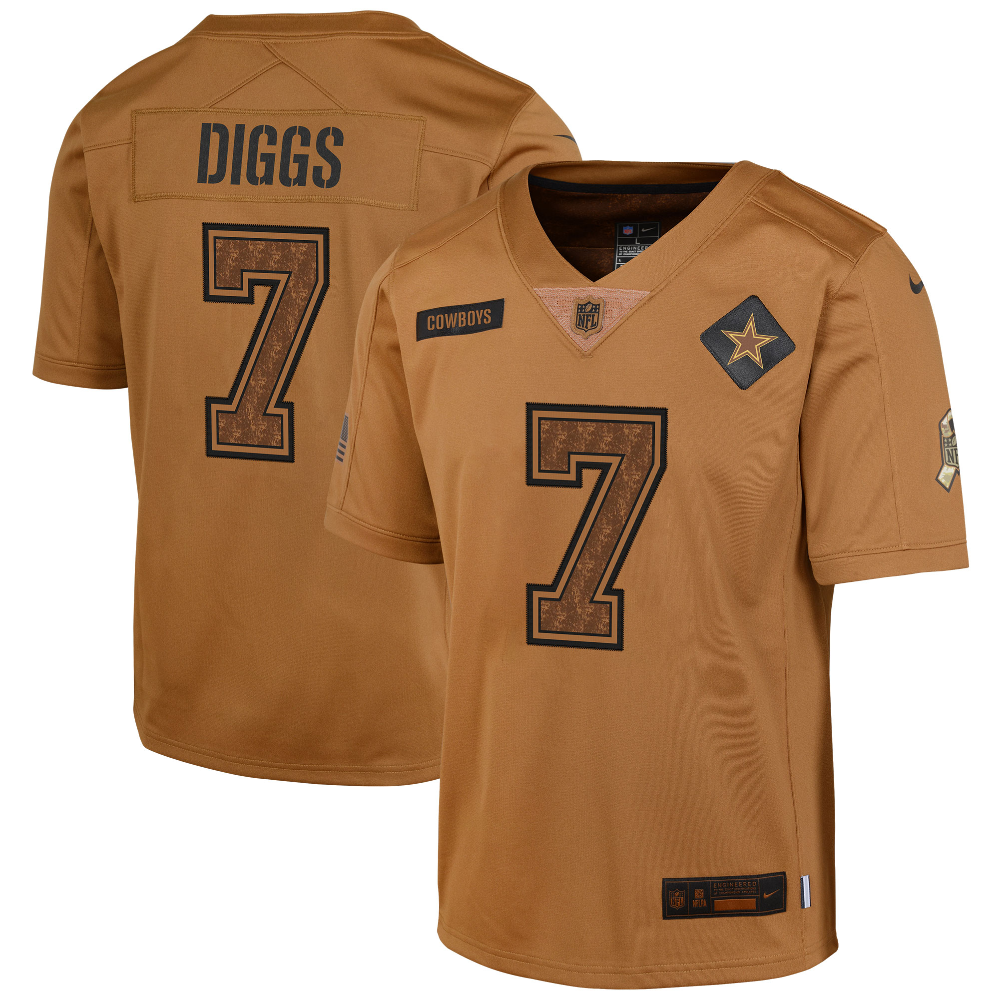 Youth Dallas Cowboys Trevon Diggs Nike Brown 2023 Salute To Service Limited Jersey