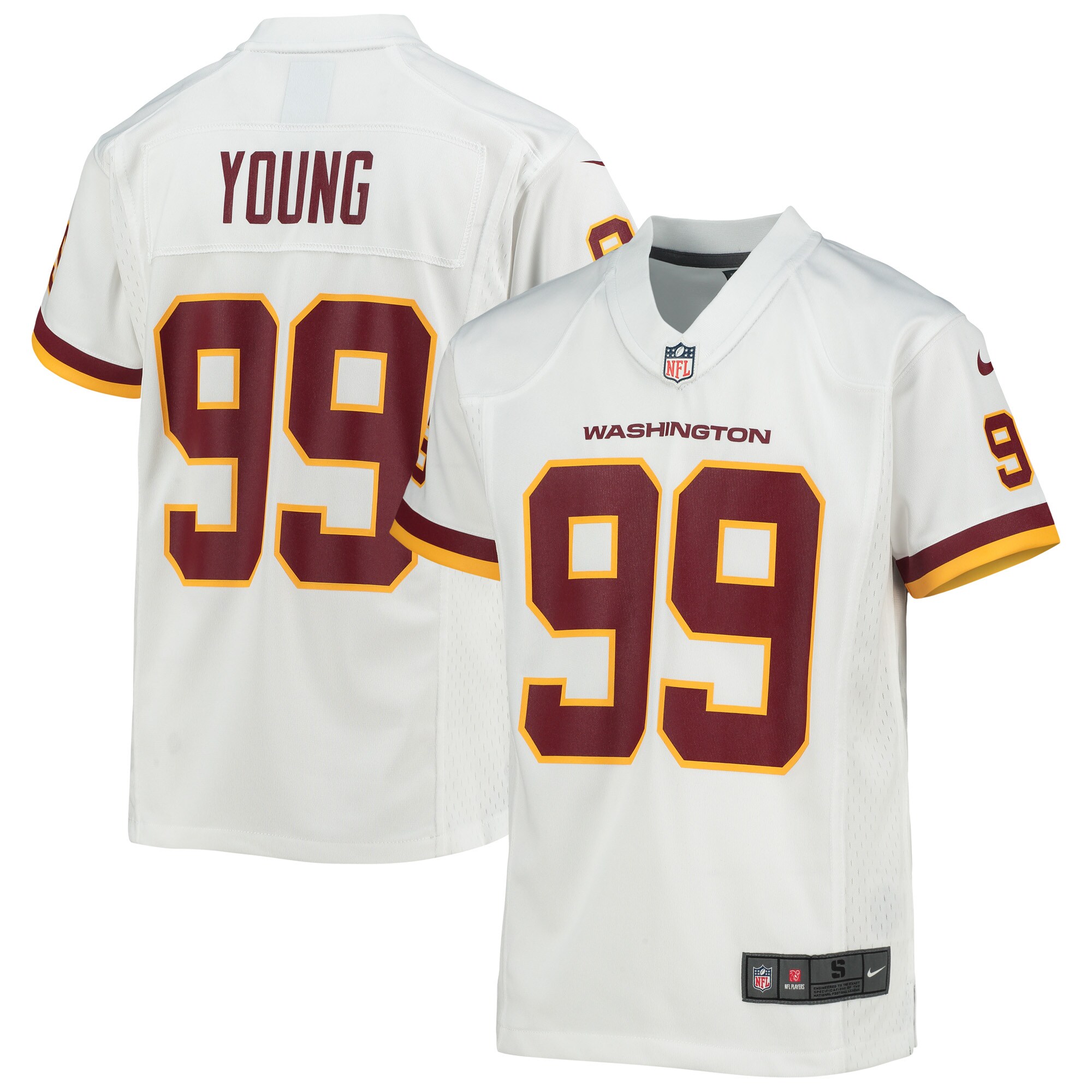 Youth Washington Football Team Chase Young Nike White Game Jersey