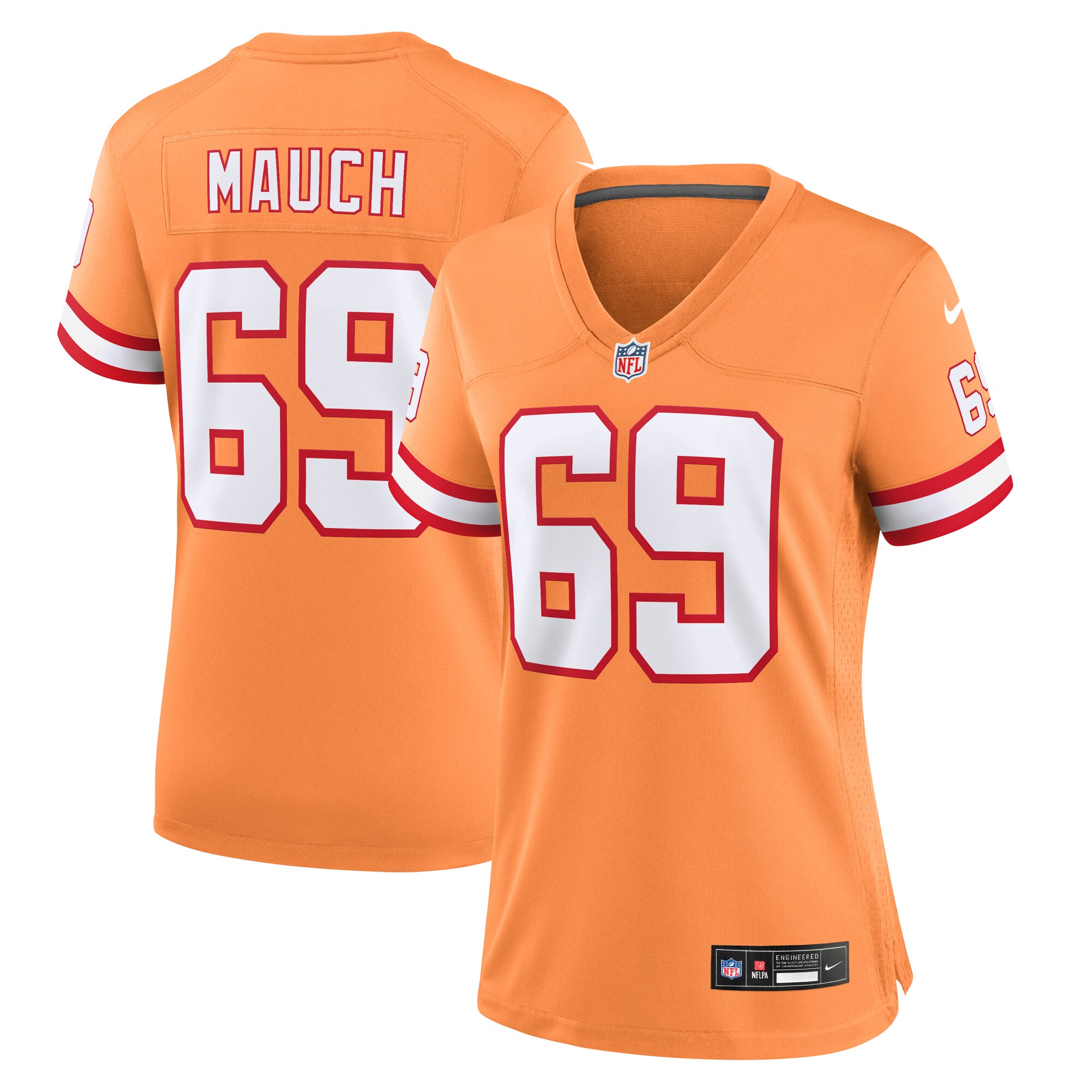 Women's Tampa Bay Buccaneers Cody Mauch Nike Orange Throwback Game Jersey