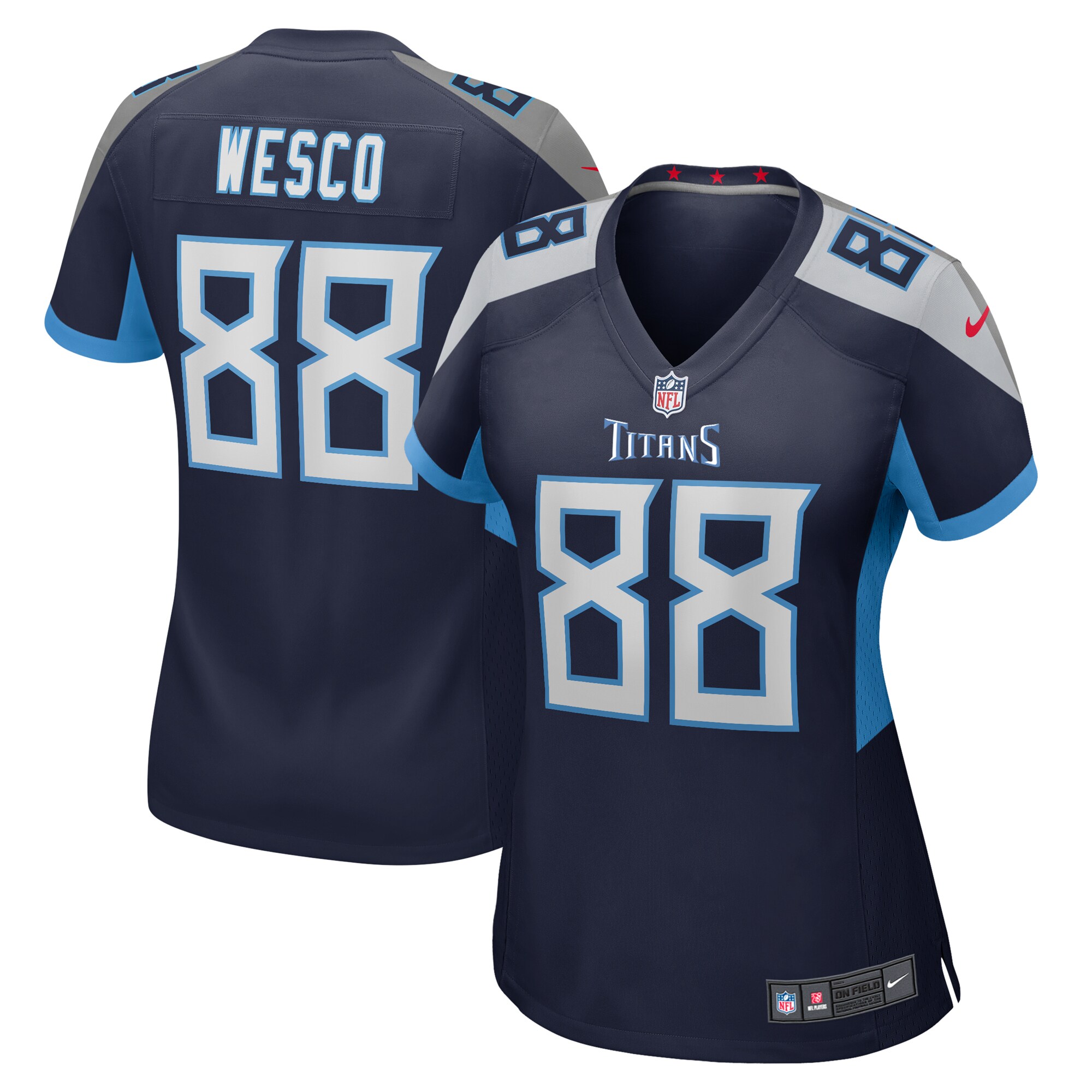 Women's Tennessee Titans Trevon Wesco Nike Navy Game Player Jersey