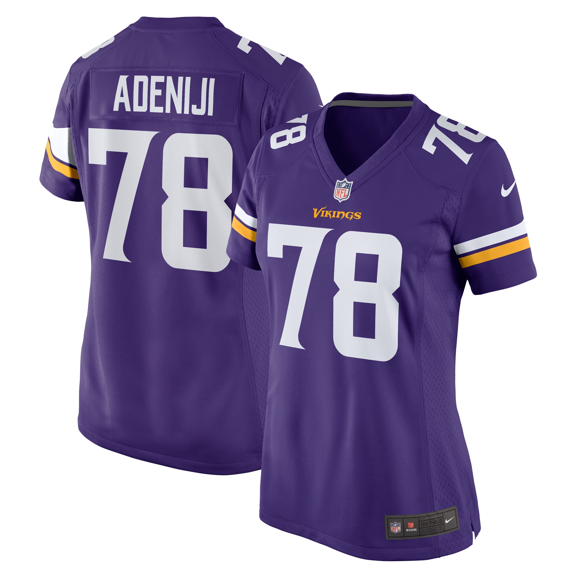 Women's Minnesota Vikings Hakeem Adeniji Nike Purple Team Game Jersey
