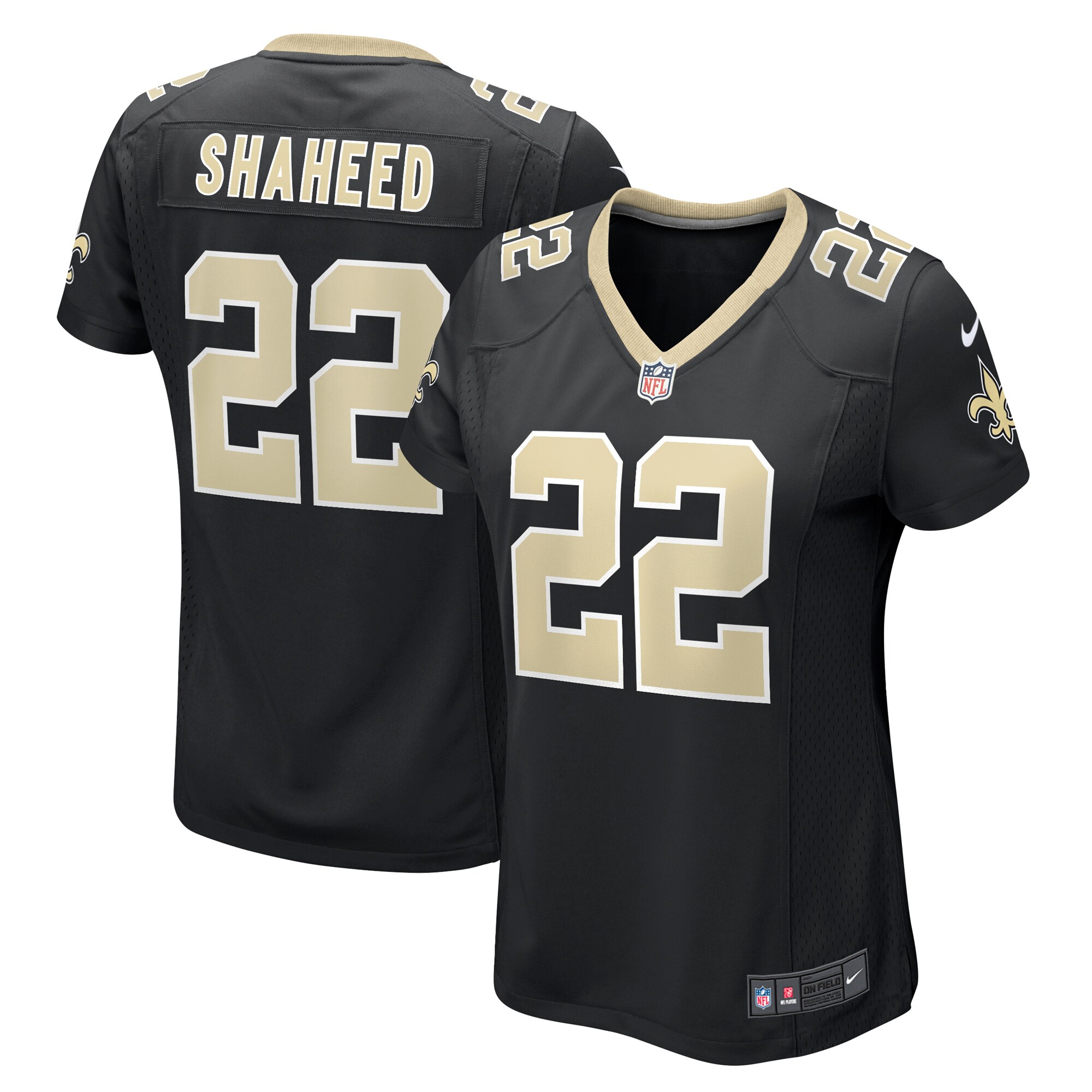 Women's New Orleans Saints Rashid Shaheed Nike Black Team Game Jersey