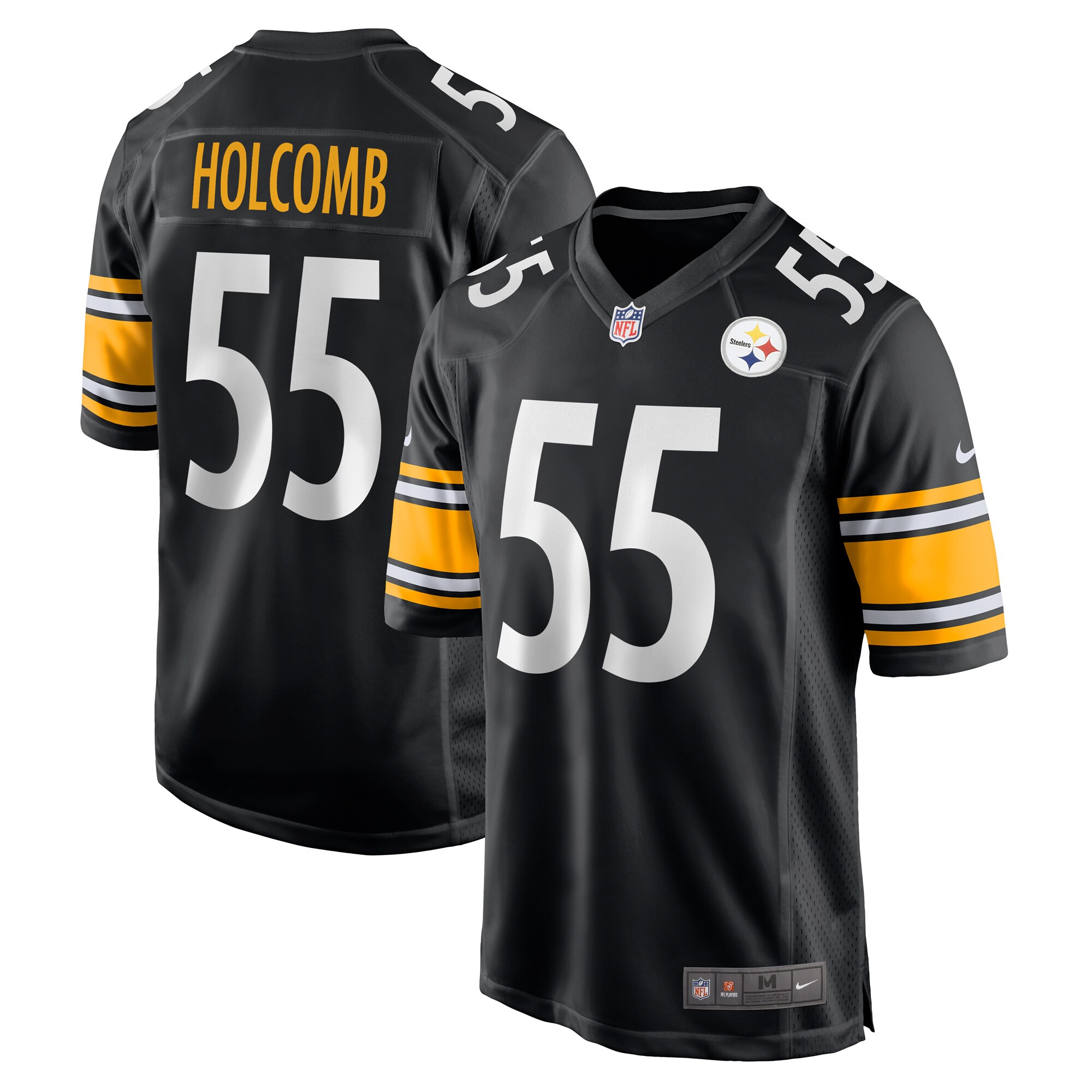 Men's Pittsburgh Steelers Cole Holcomb Nike Black Game Player Jersey