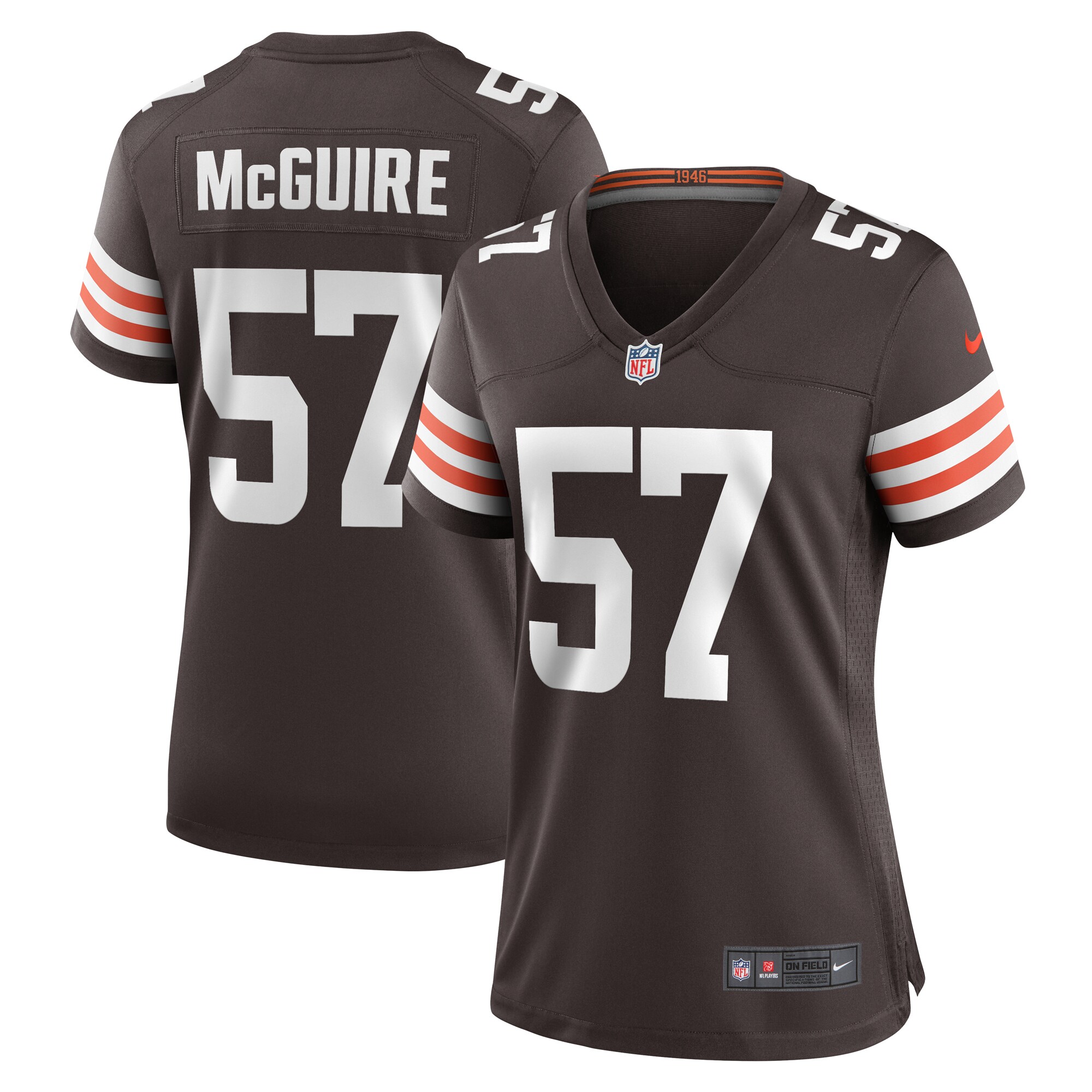 Women's Cleveland Browns Isaiah McGuire Nike Brown Team Game Jersey