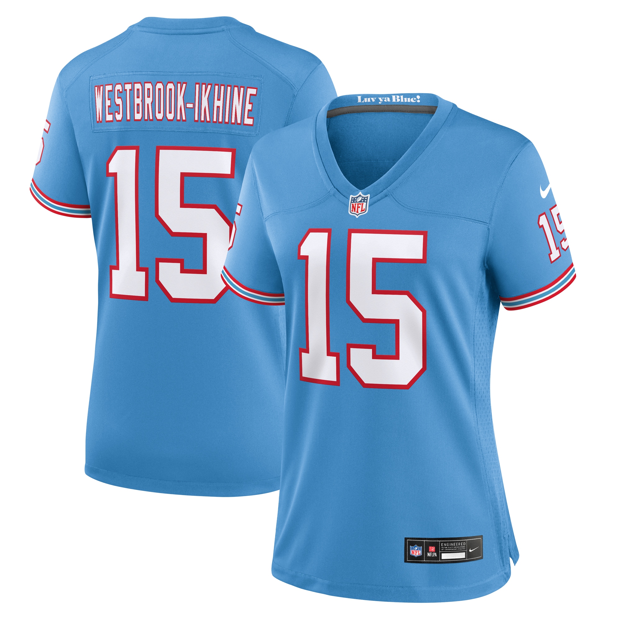 Women's Tennessee Titans Nick Westbrook-Ikhine Nike Light Blue Oilers Throwback Player Game Jersey