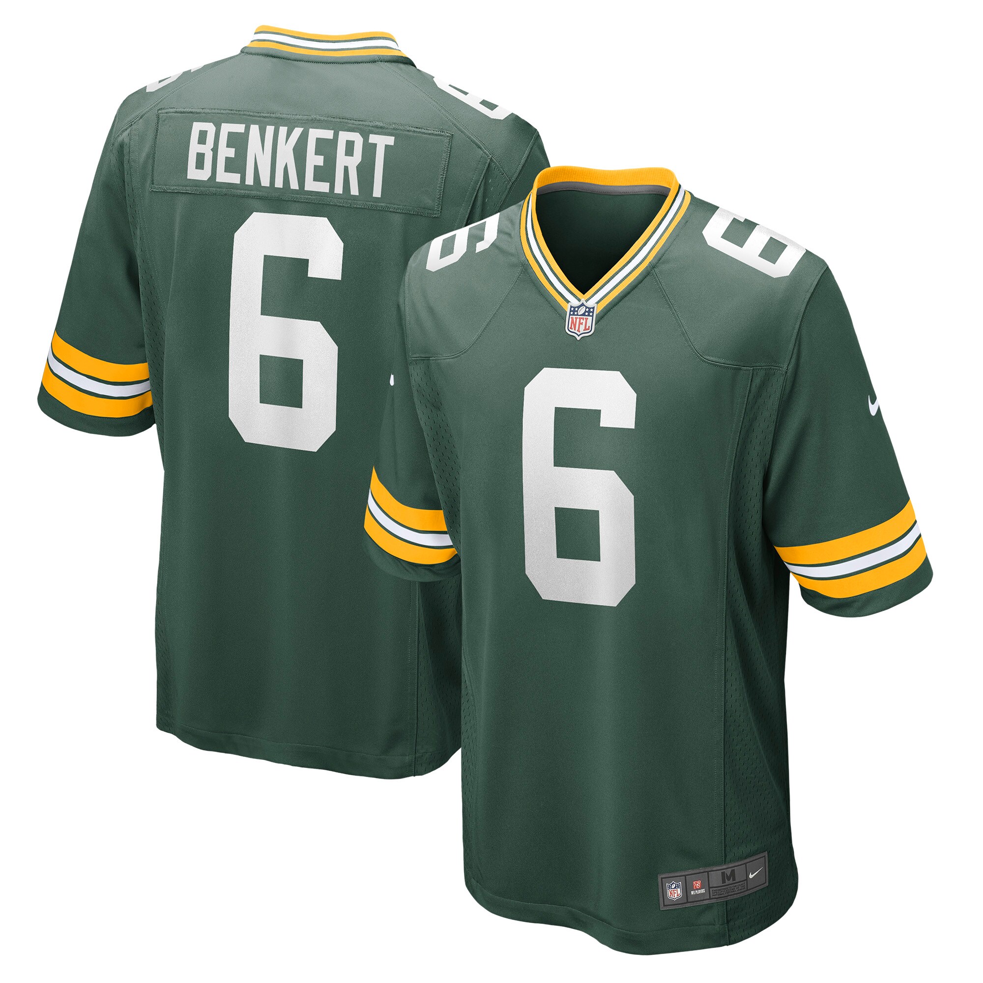 Men's Green Bay Packers Kurt Benkert Nike Green Player Game Jersey