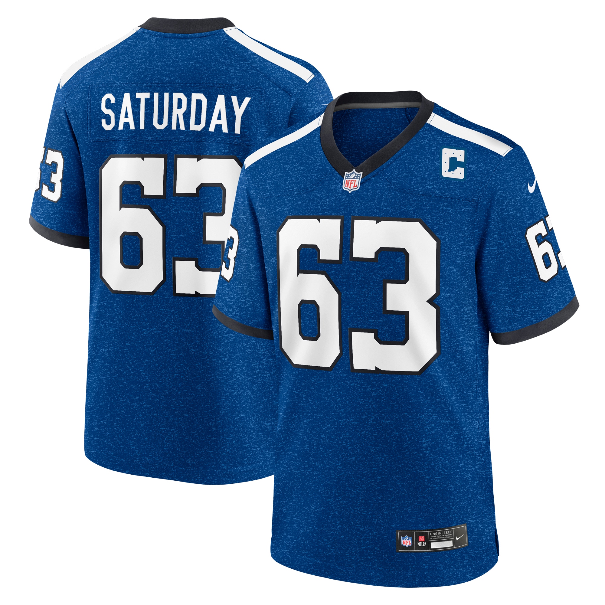 Men's Indianapolis Colts Jeff Saturday Nike Royal Indiana Nights Alternate Game Jersey