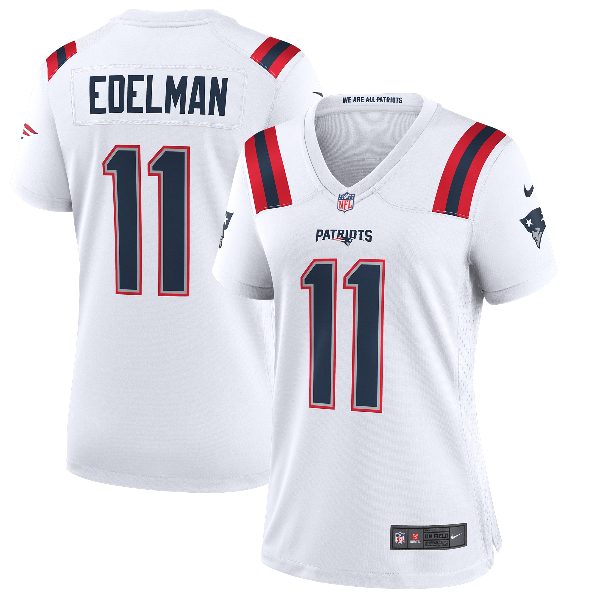 Women's New England Patriots Julian Edelman Nike White Team Game Jersey