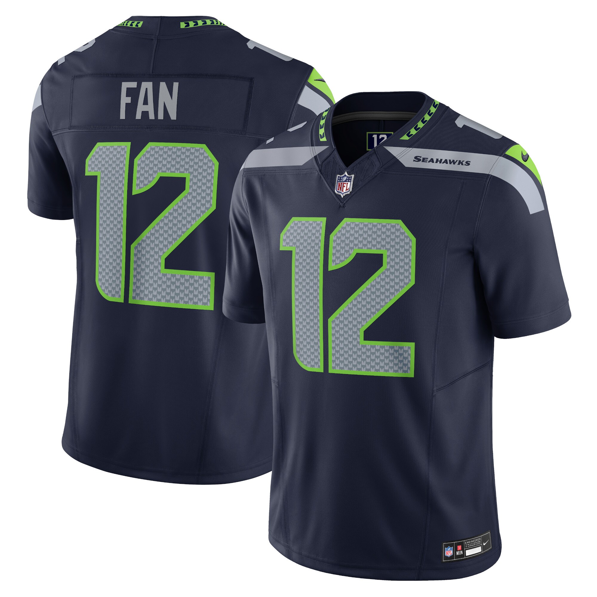 Men's Seattle Seahawks 12th Fan Nike Navy Vapor F.U.S.E. Limited Jersey