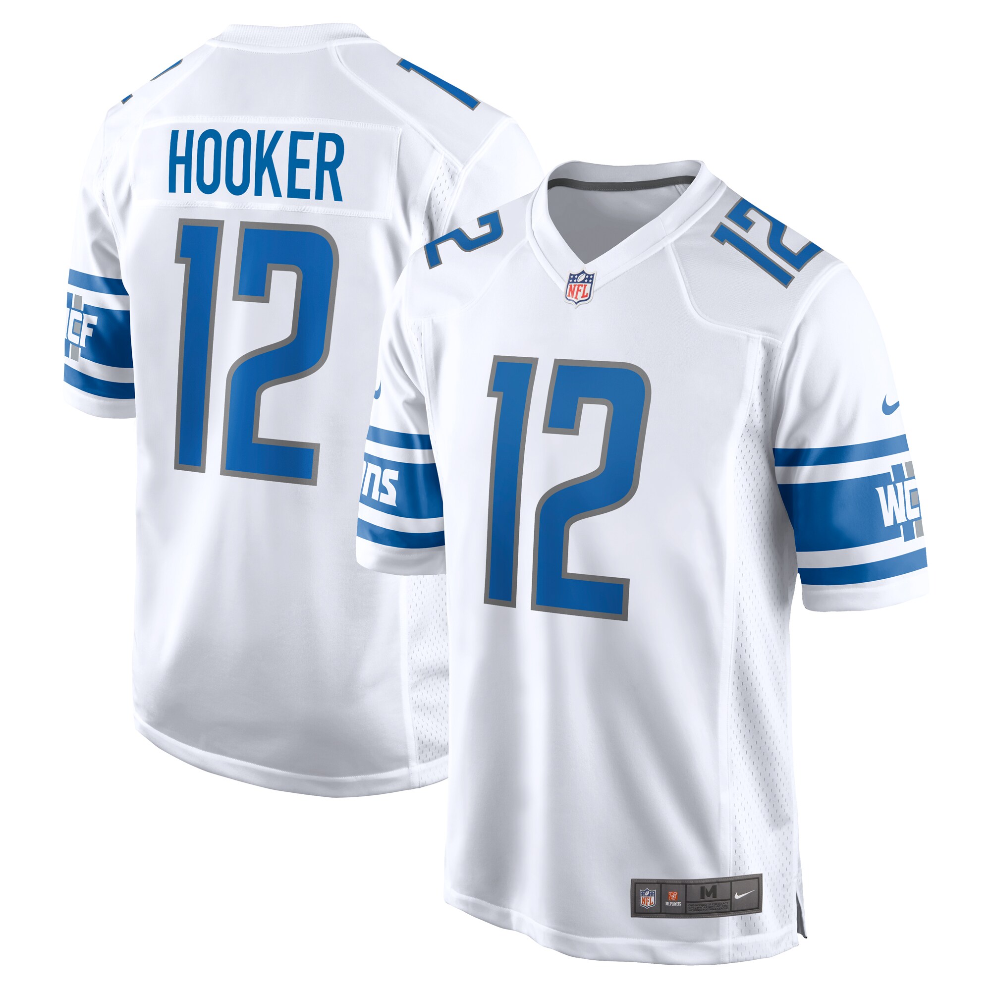 Men's Detroit Lions Hendon Hooker Nike White 2023 NFL Draft Pick Game Jersey