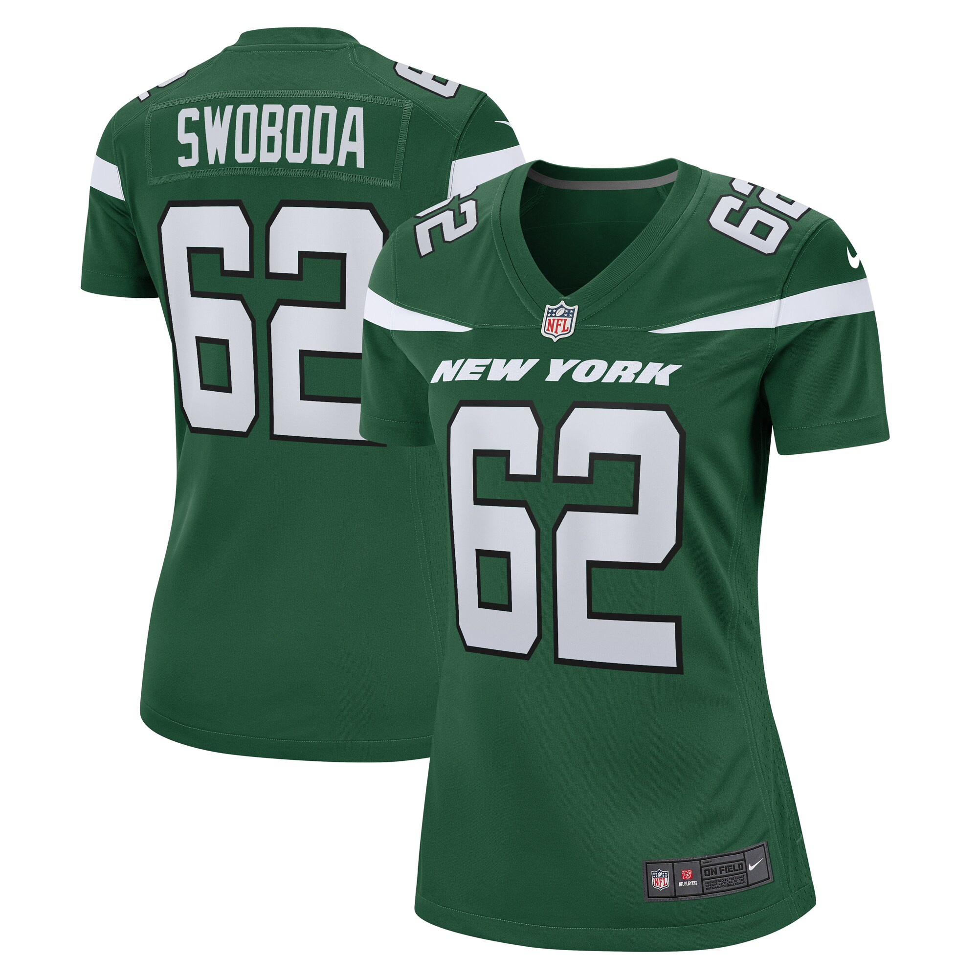 Women's New York Jets Ryan Swoboda Nike Gotham Green Team Game Jersey