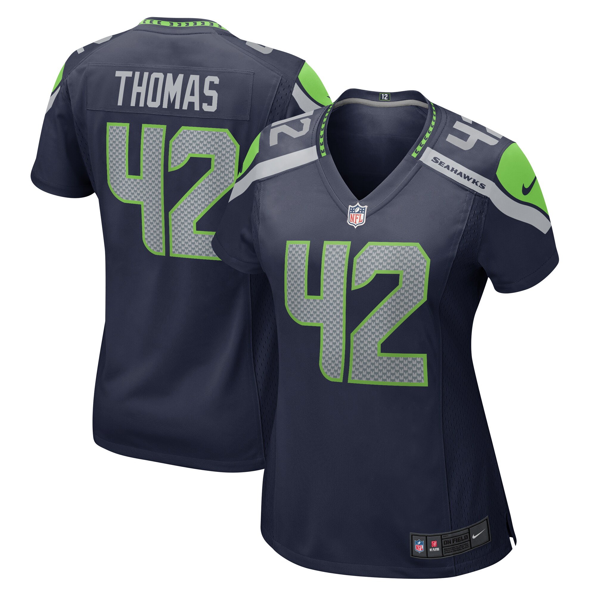 Women's Seattle Seahawks Drake Thomas Nike College Navy Team Game Jersey