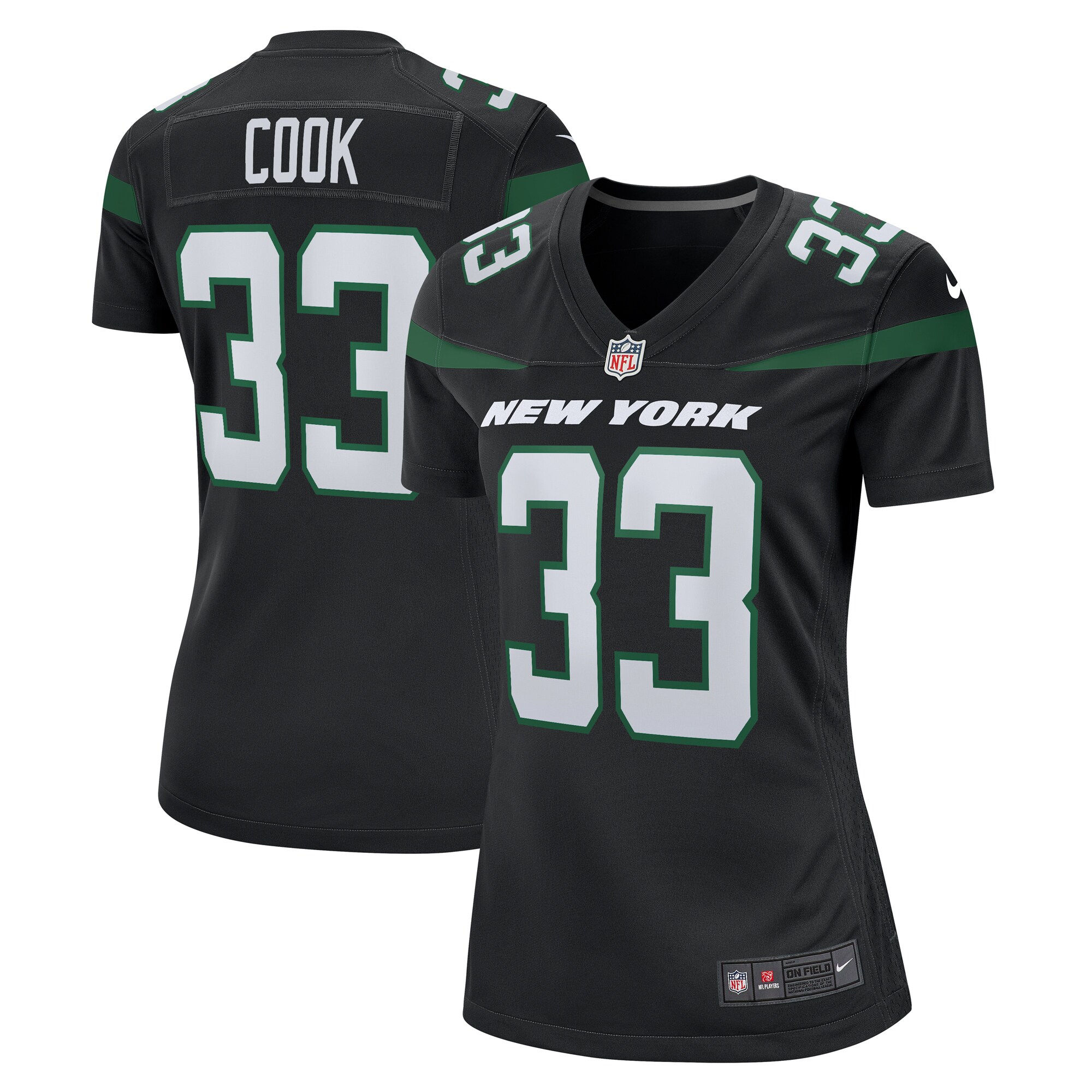 Women's New York Jets Dalvin Cook Nike Stealth Black Alternate Game Player Jersey