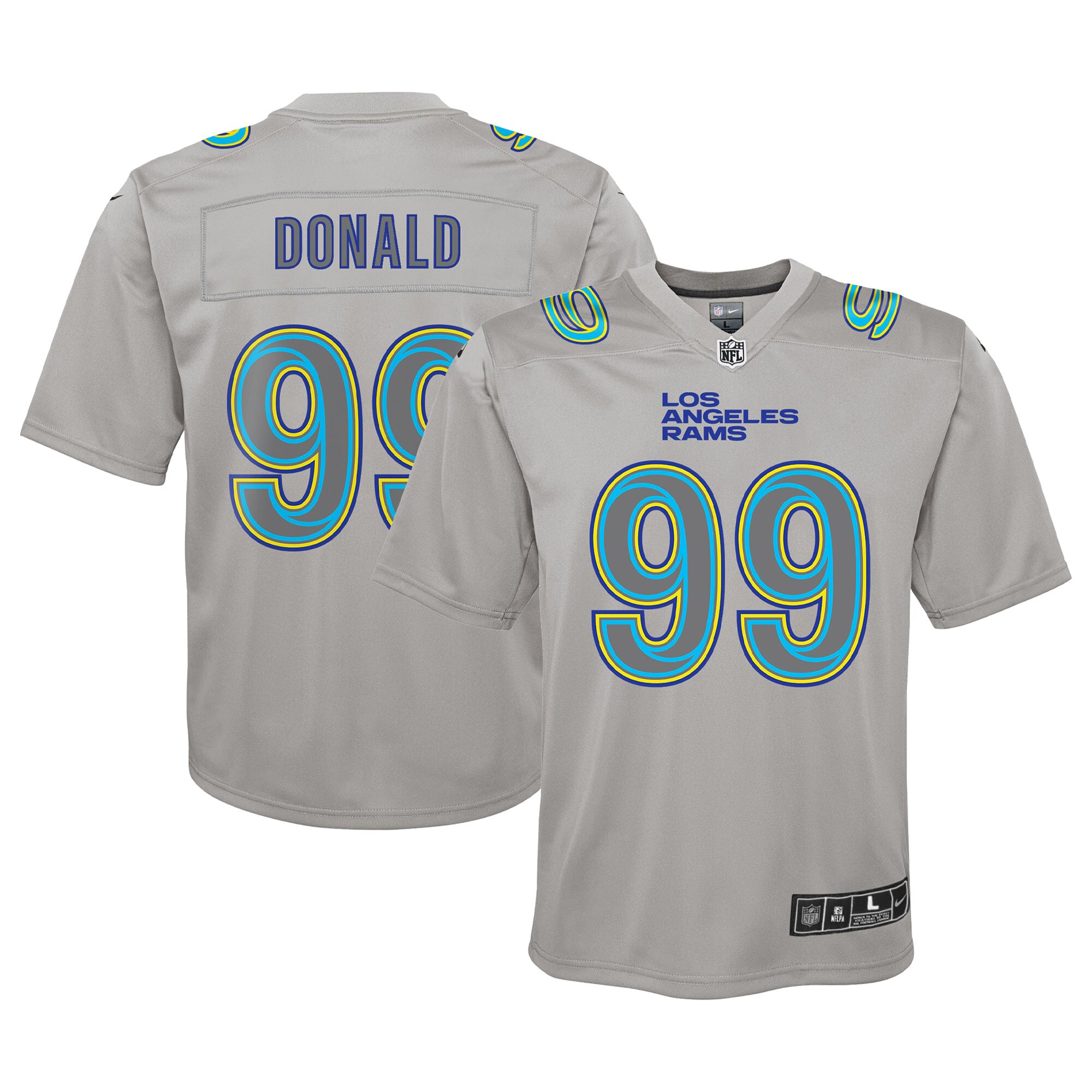 Youth Los Angeles Rams Aaron Donald Nike Gray Atmosphere Game Jersey