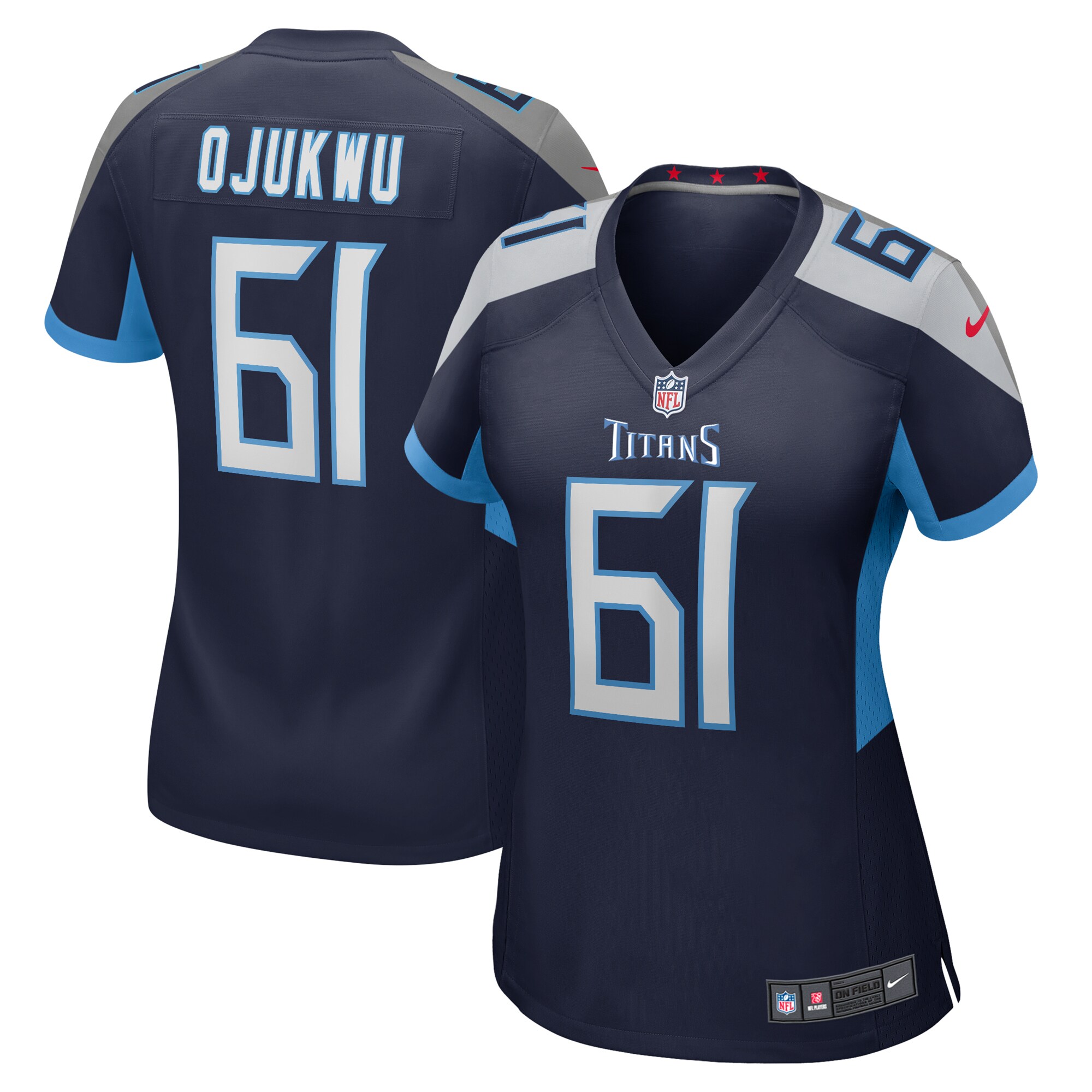 Women's Tennessee Titans John Ojukwu Nike Navy Team Game Jersey