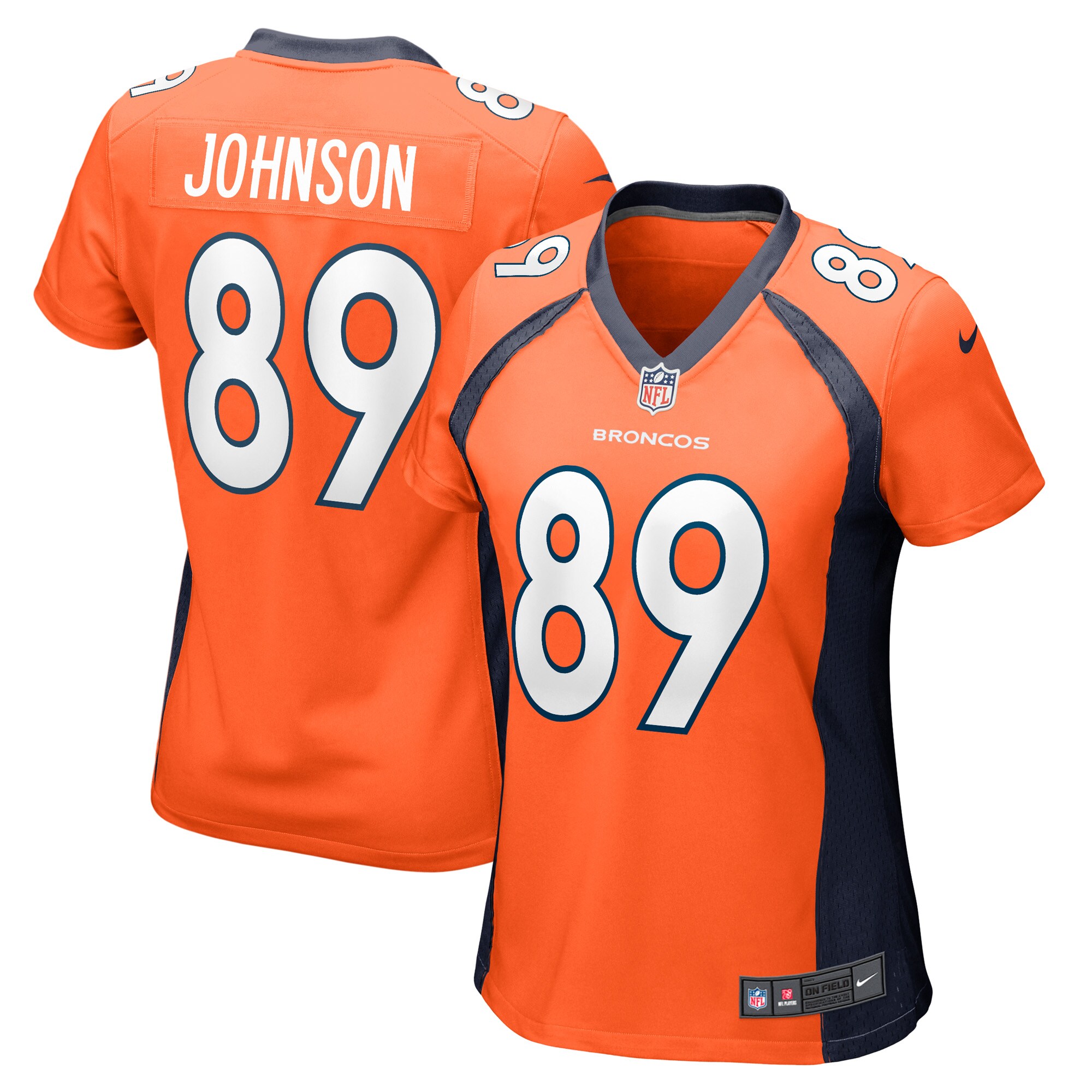 Women's Denver Broncos Brandon Johnson Nike Orange Game Player Jersey