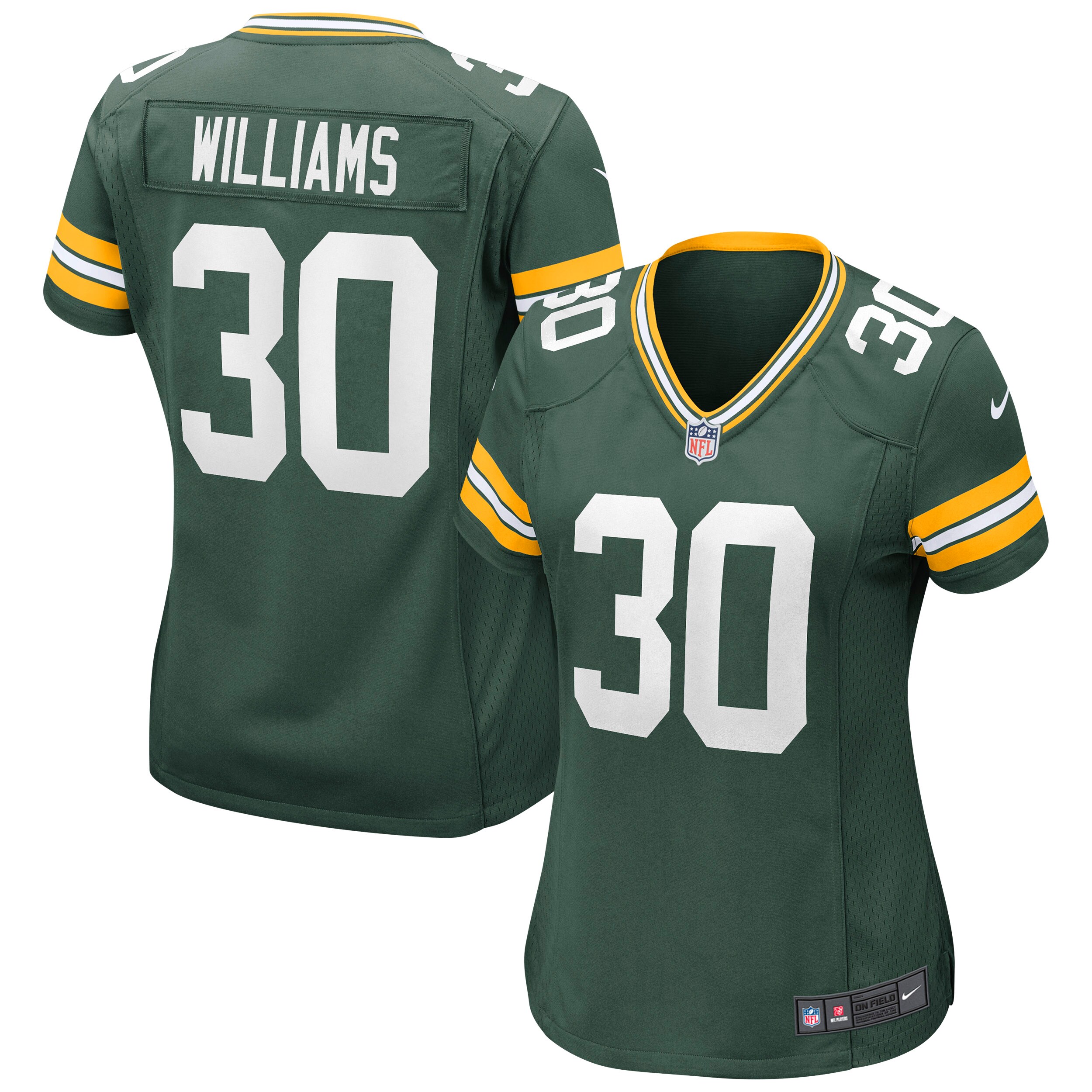 Women's Green Bay Packers Jamaal Williams Nike Green Game Jersey