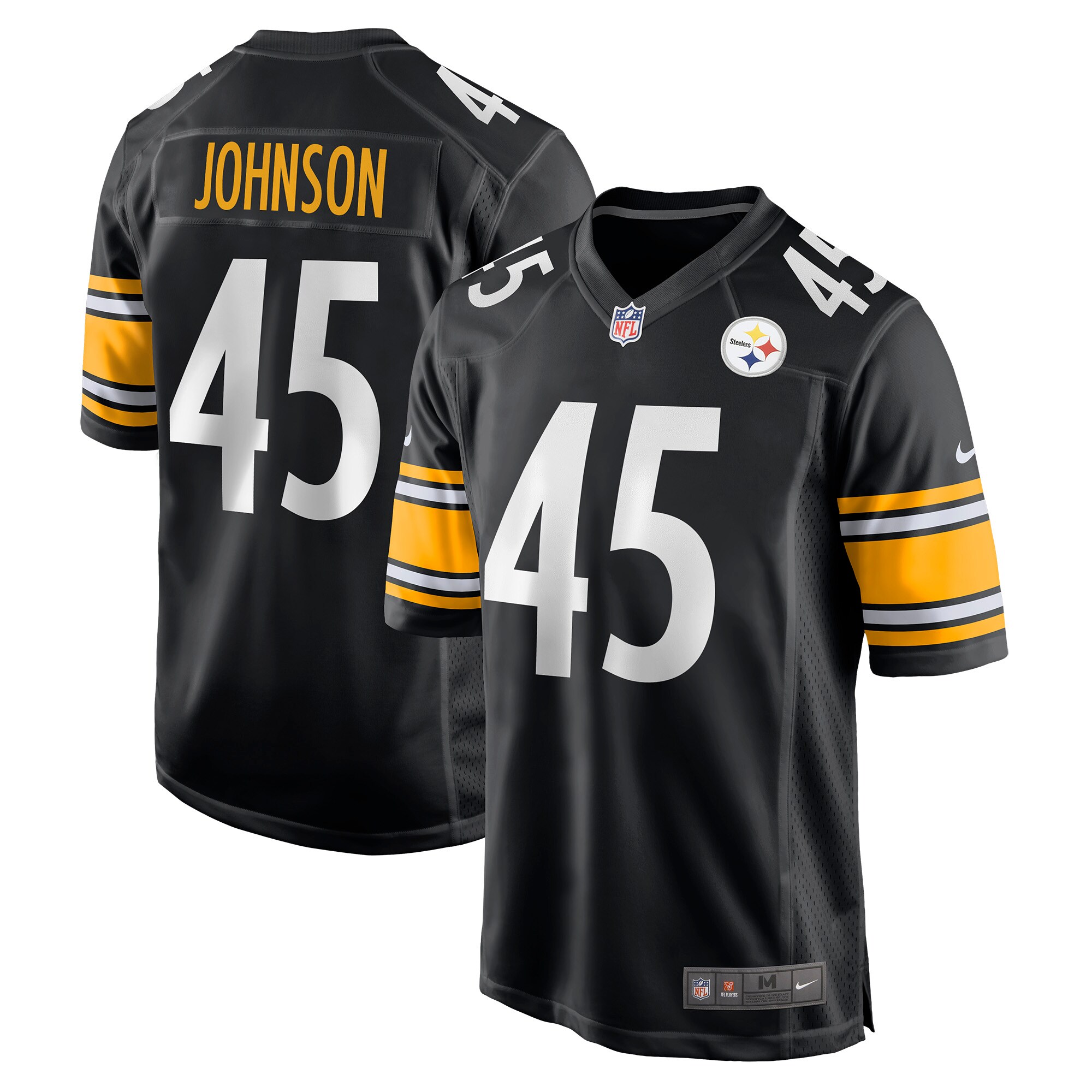 Men's Pittsburgh Steelers Buddy Johnson Nike Black Player Game Jersey