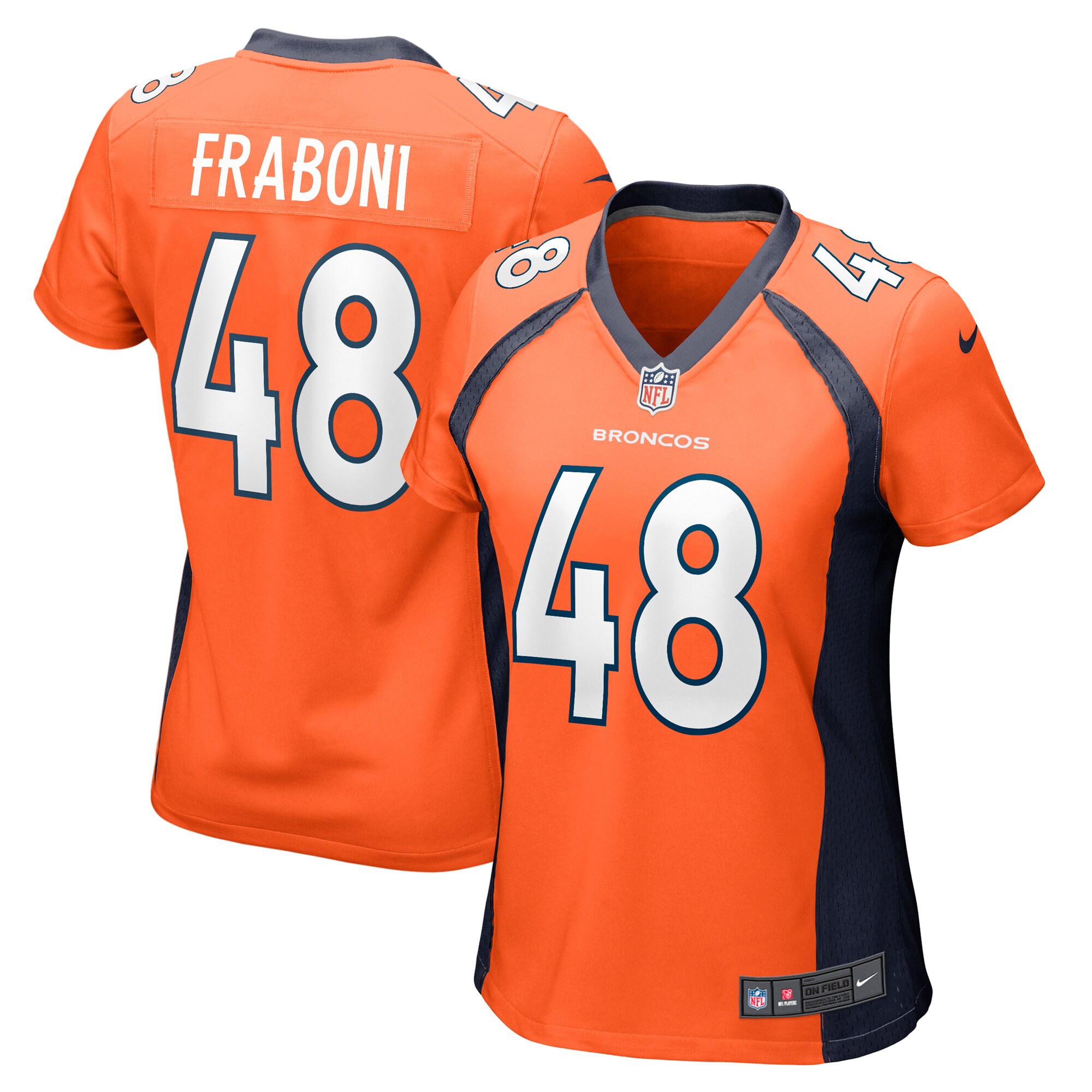 Women's Denver Broncos Mitchell Fraboni Nike Orange Team Game Jersey