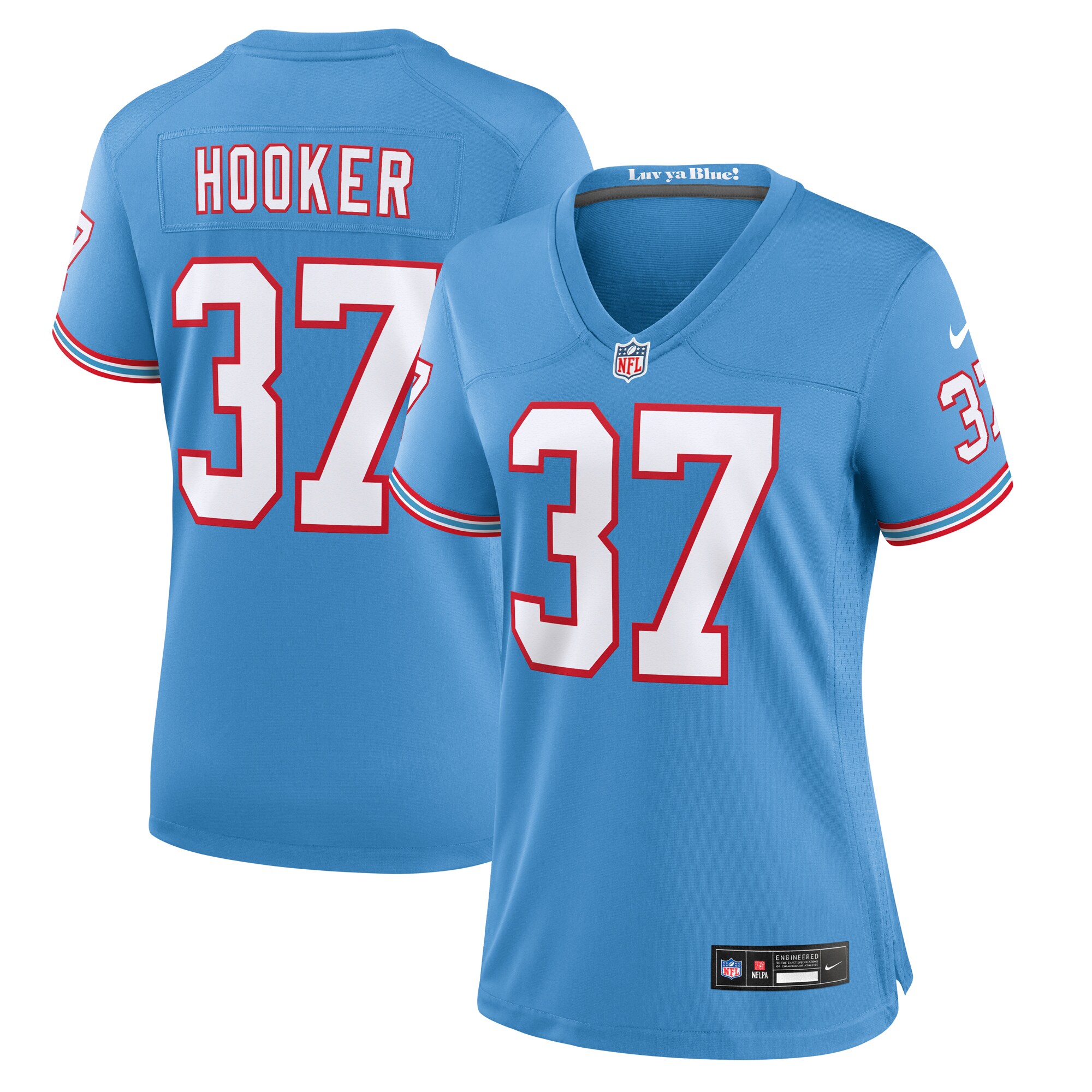 Women's Tennessee Titans Amani Hooker Nike Light Blue Oilers Throwback Player Game Jersey