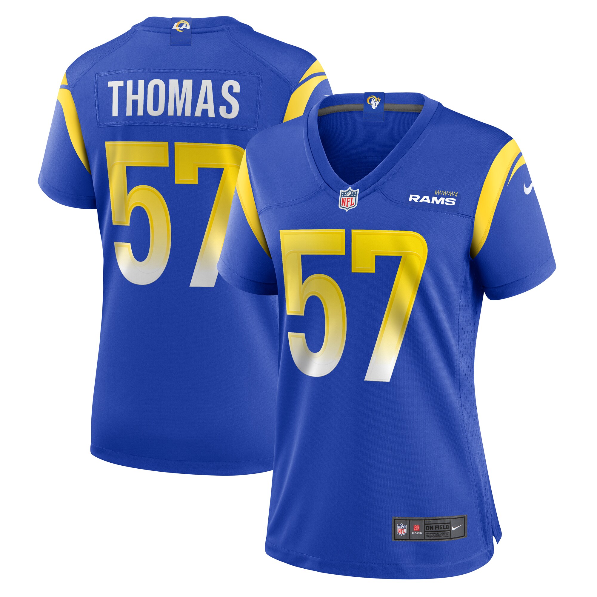 Women's Los Angeles Rams Zachary Thomas Nike Royal Team Game Jersey