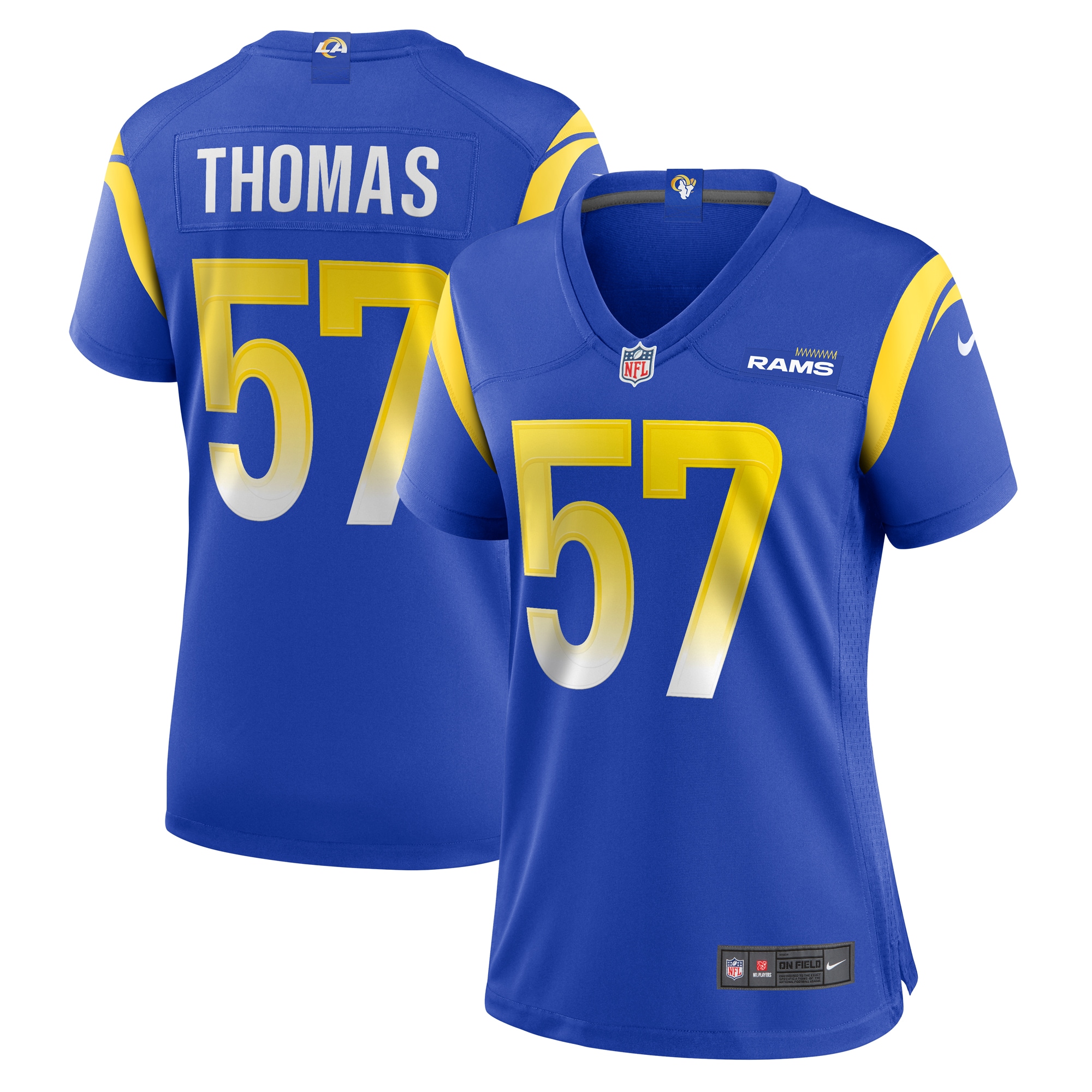 Women's Los Angeles Rams Zachary Thomas Nike Royal Team Game Jersey