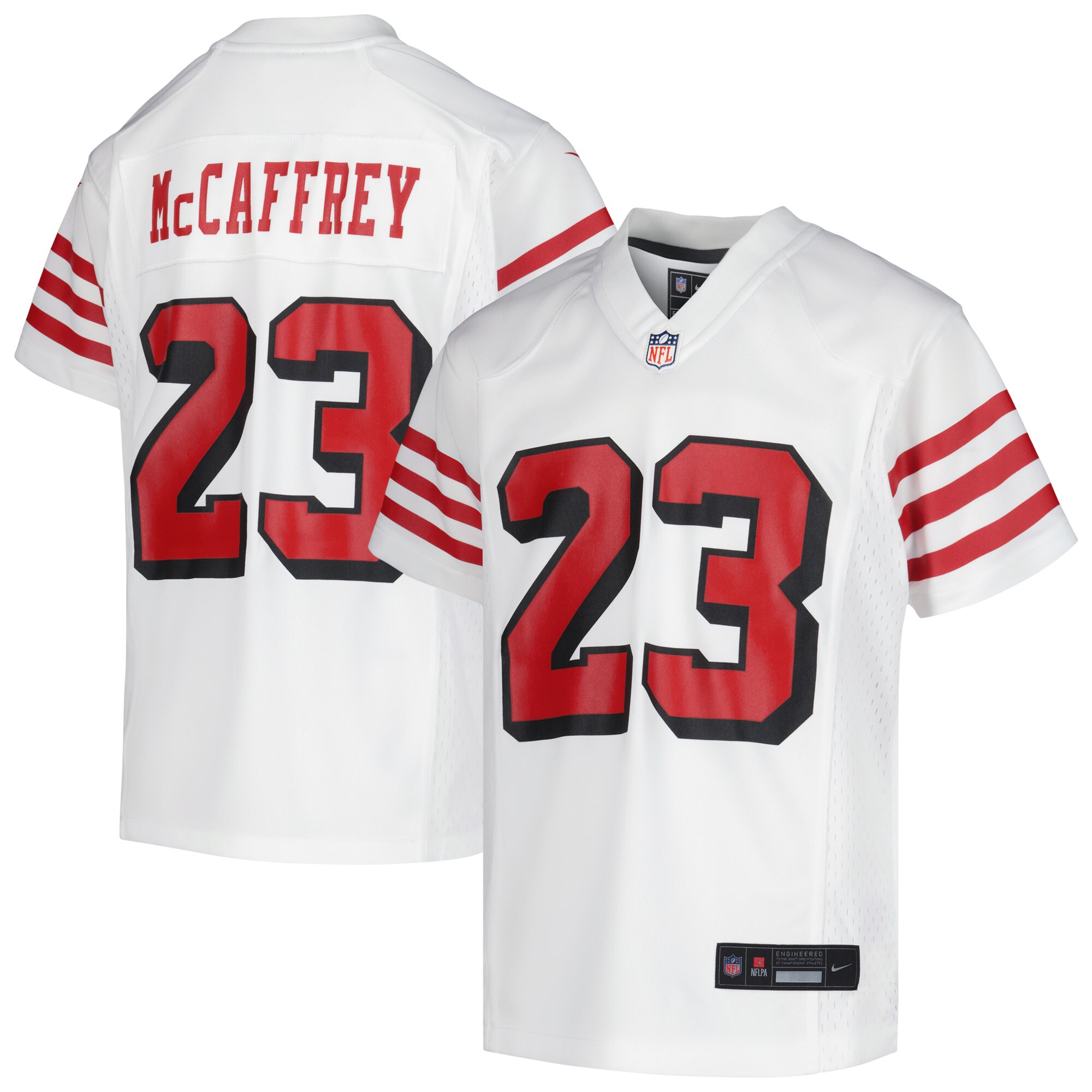 Youth San Francisco 49ers Christian McCaffrey Nike White Game Jersey