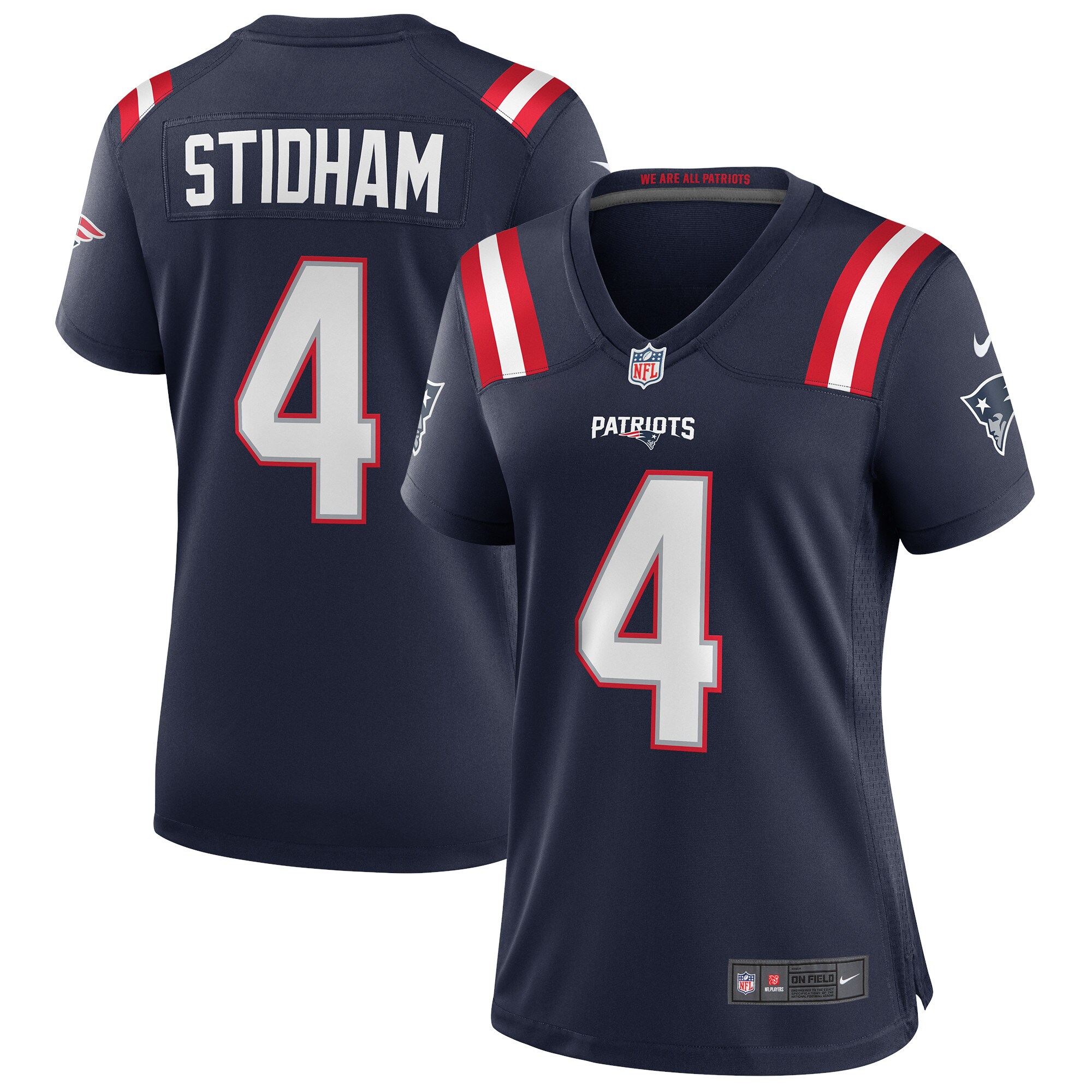 Women's Nike Jarrett Stidham New England Patriots Navy Game Jersey