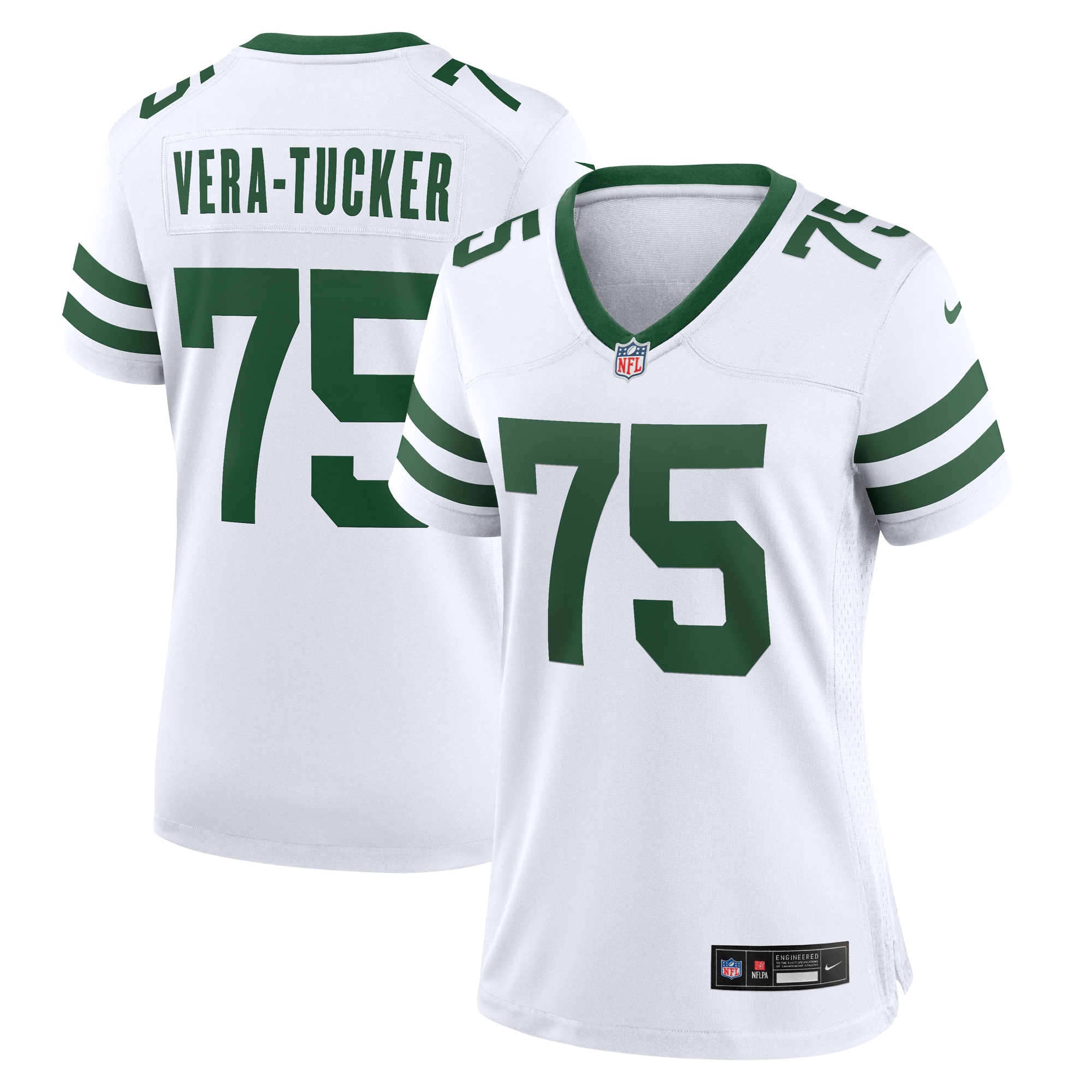 Women's New York Jets Alijah Vera-Tucker Nike White Legacy Player Game Jersey