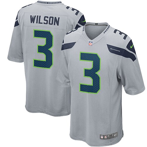 Youth Seattle Seahawks Russell Wilson Nike Gray Alternate Game Jersey