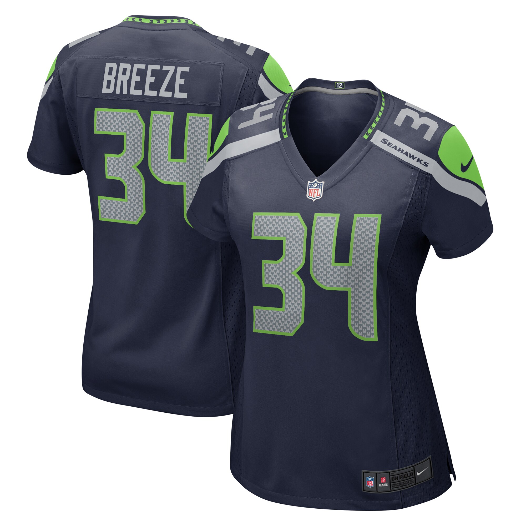 Women's Seattle Seahawks Brady Breeze Nike College Navy Team Game Jersey