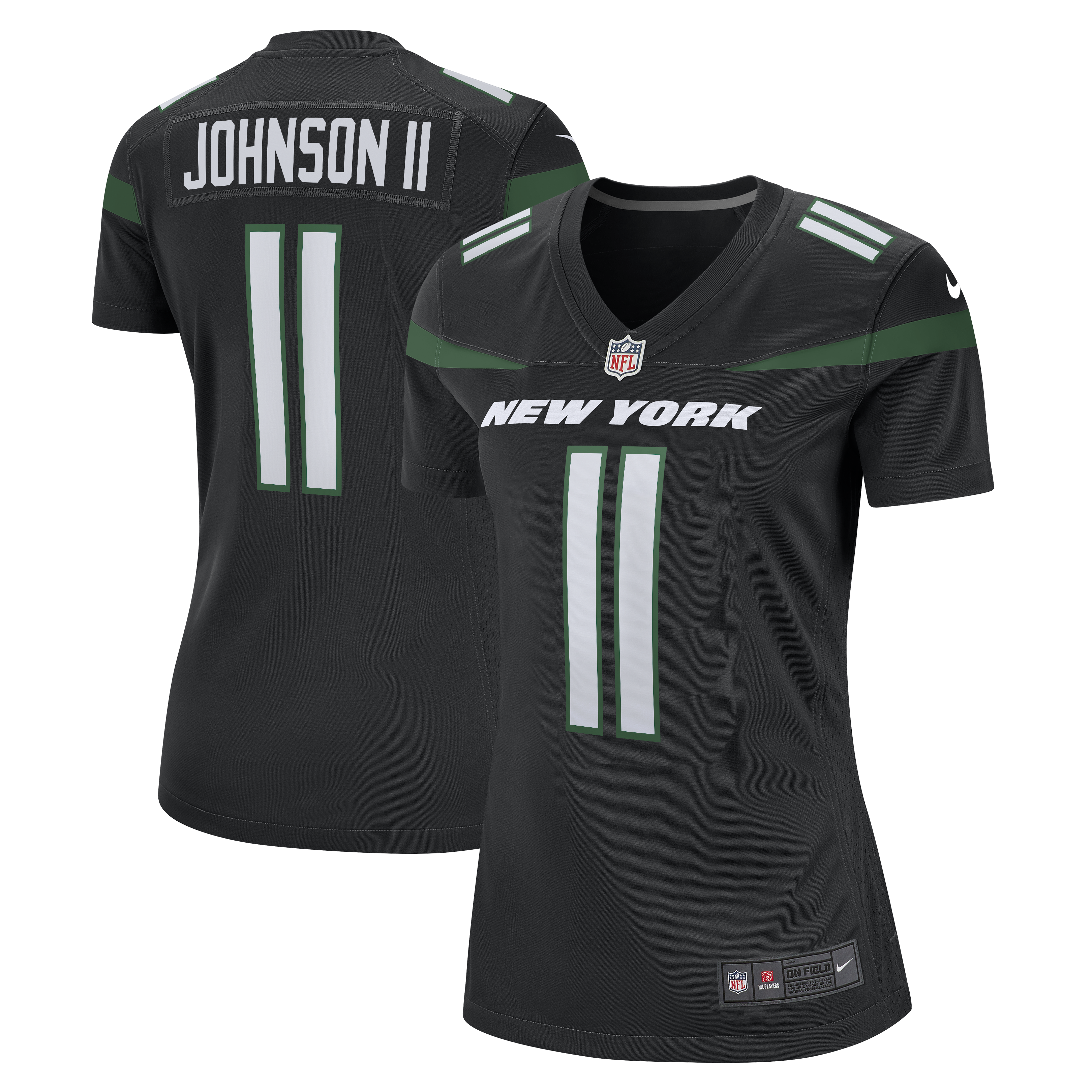 Women's New York Jets Jermaine Johnson II Nike Stealth Black Alternate Game Jersey