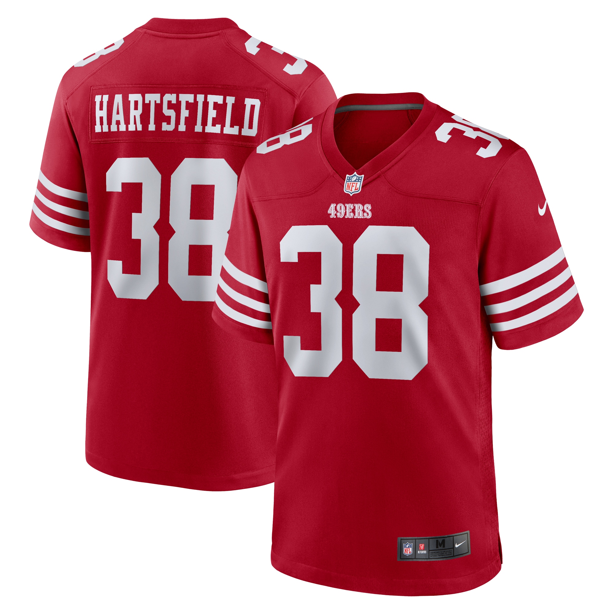 Men's San Francisco 49ers Myles Hartsfield Nike Scarlet Game Player Jersey
