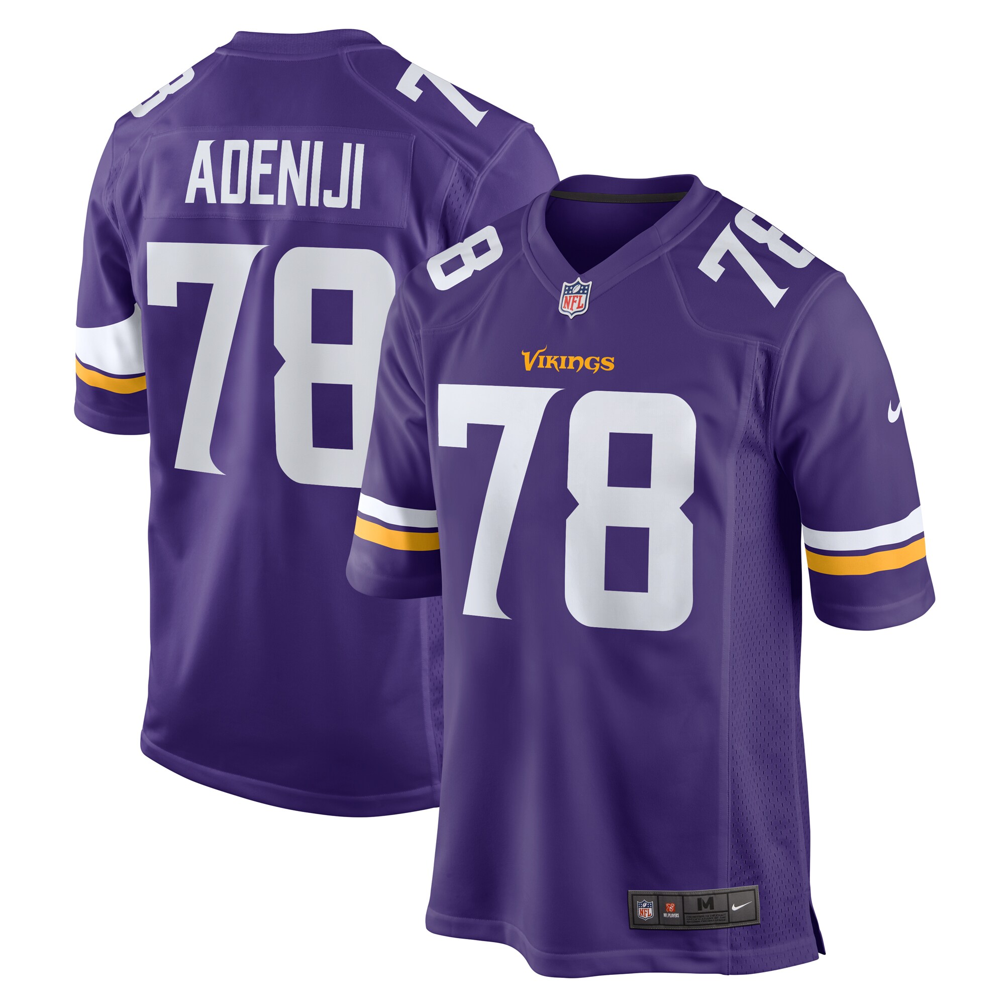 Men's Minnesota Vikings Hakeem Adeniji Nike Purple Team Game Jersey