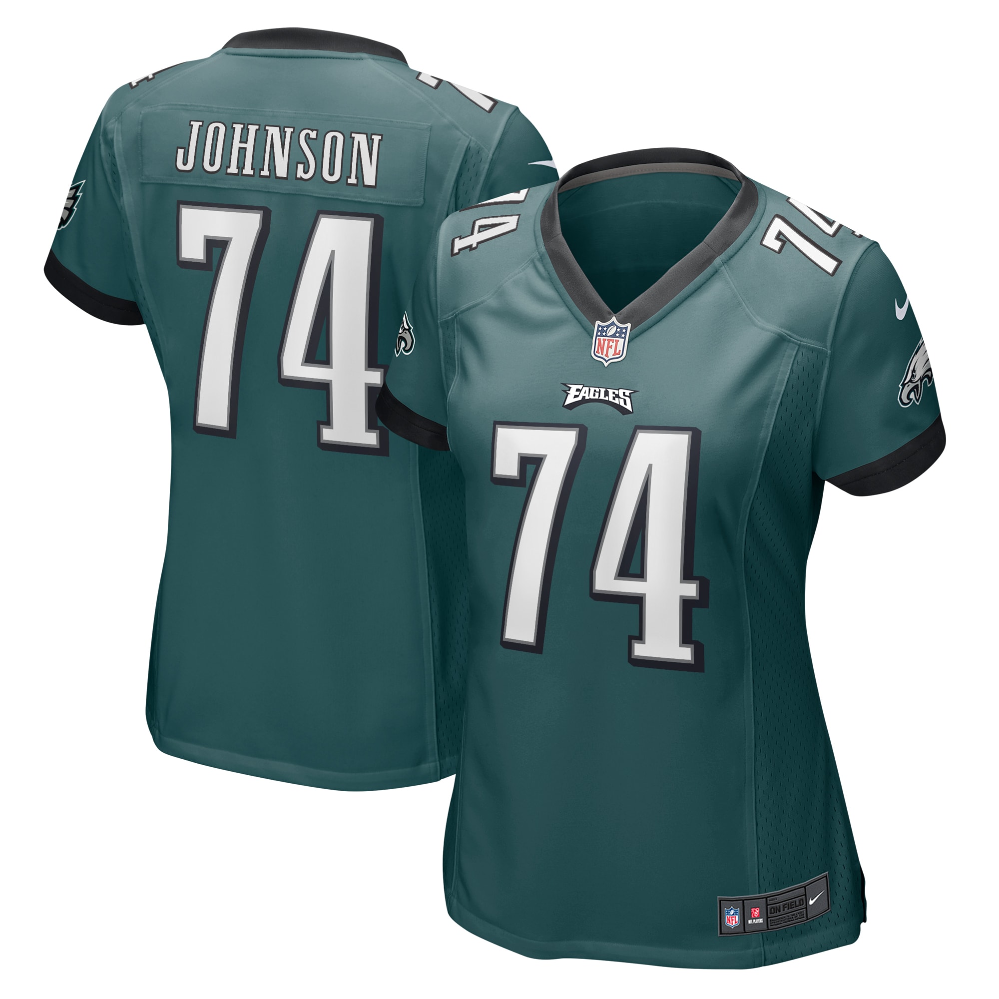 Women's Philadelphia Eagles Fred Johnson Nike Midnight Green Team Game Jersey