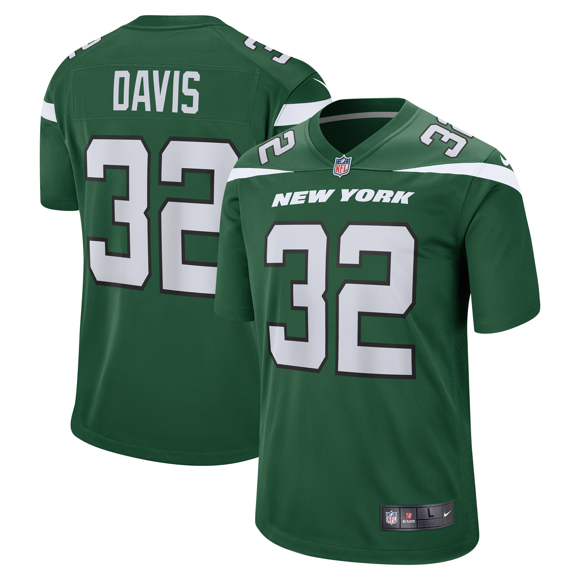 Men's New York Jets Ashtyn Davis Nike Gotham Green Game Jersey