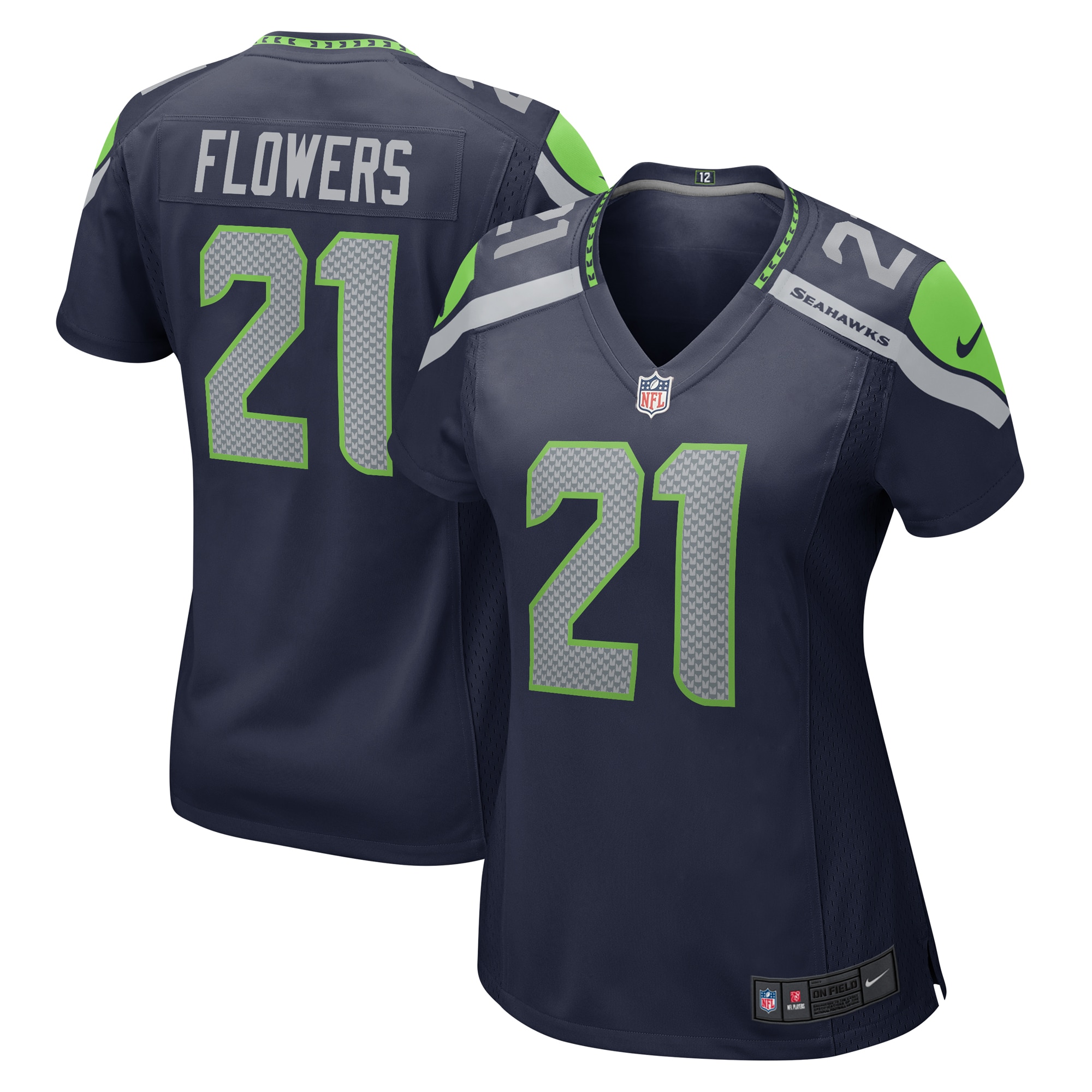 Women's Seattle Seahawks Tre Flowers Nike College Navy Game Jersey