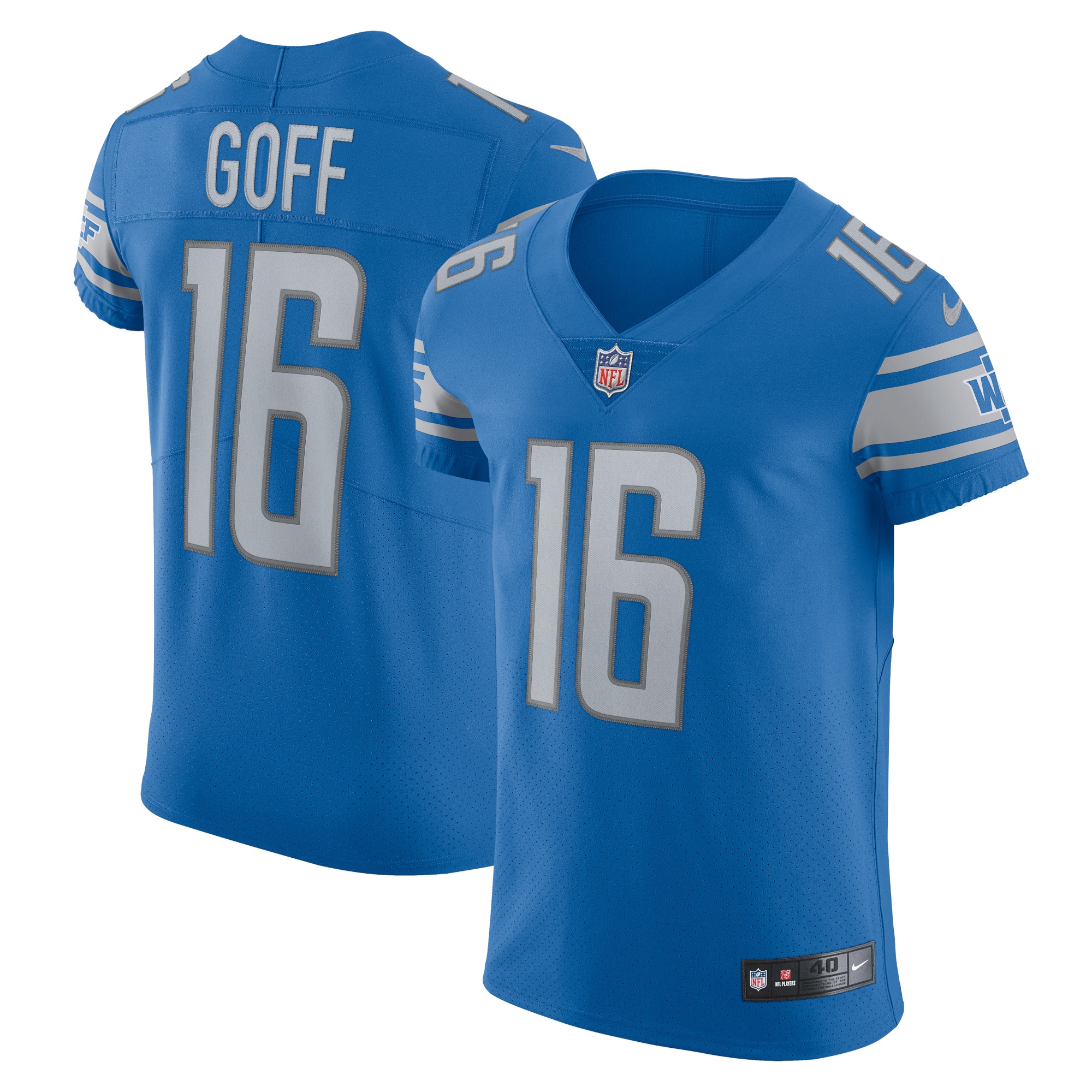 Men's Detroit Lions Jared Goff Nike Blue Vapor Elite Player Jersey