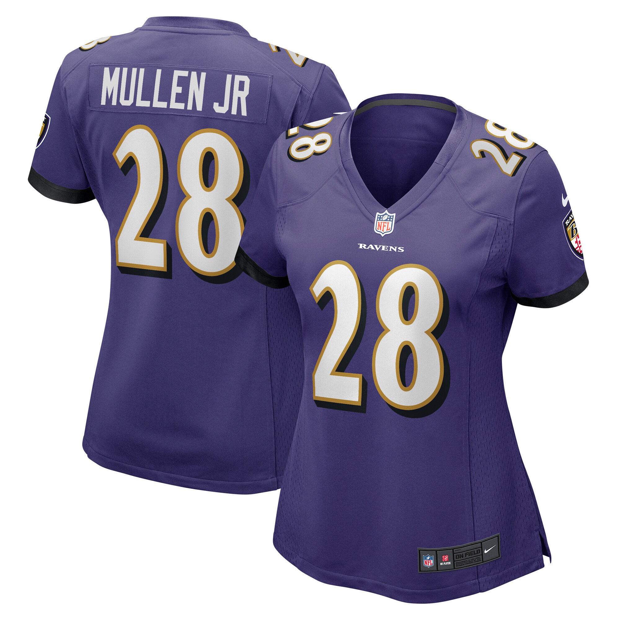 Women's Baltimore Ravens Trayvon Mullen Jr. Nike Purple Team Game Jersey