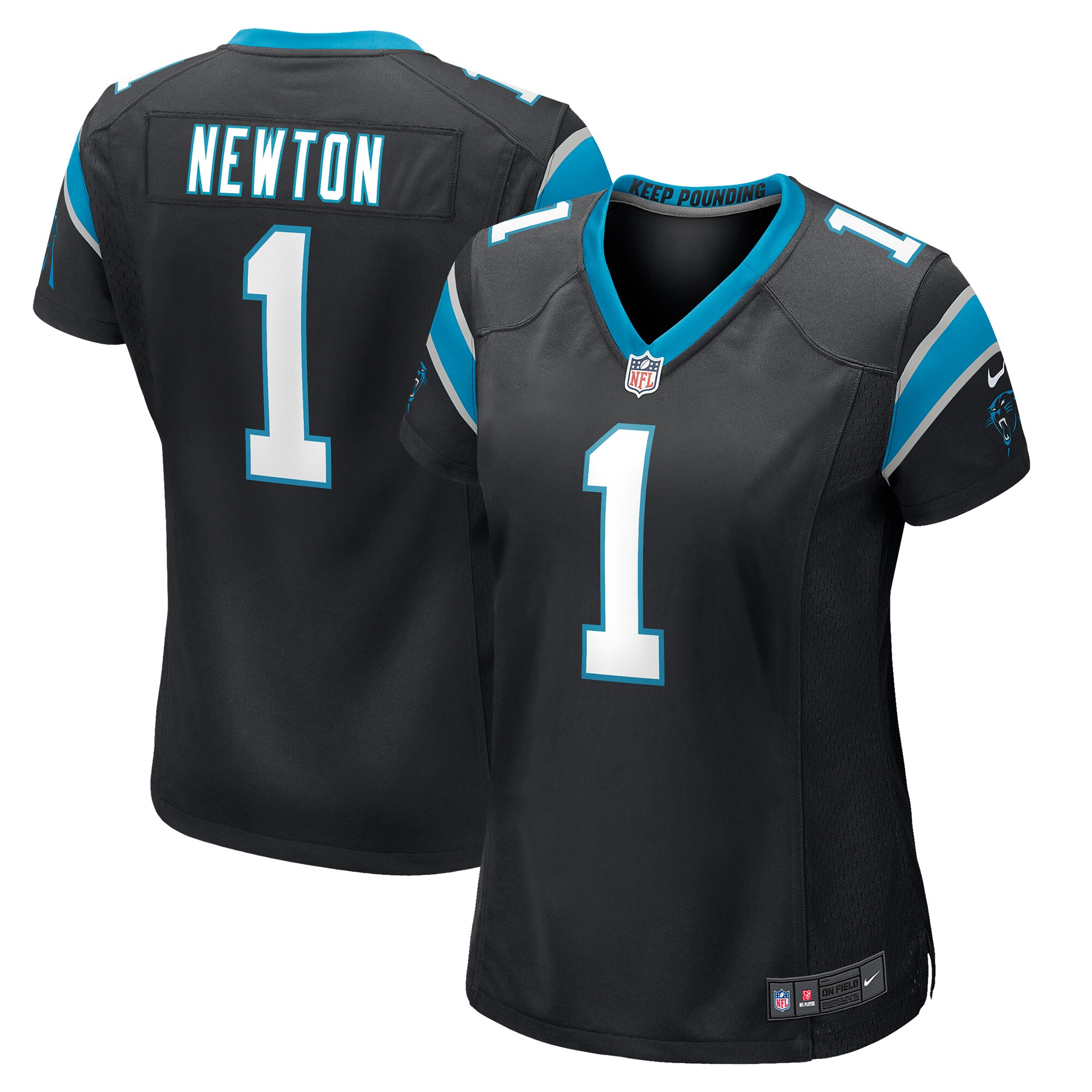 Women's Carolina Panthers Cam Newton Nike Black Player Game Jersey