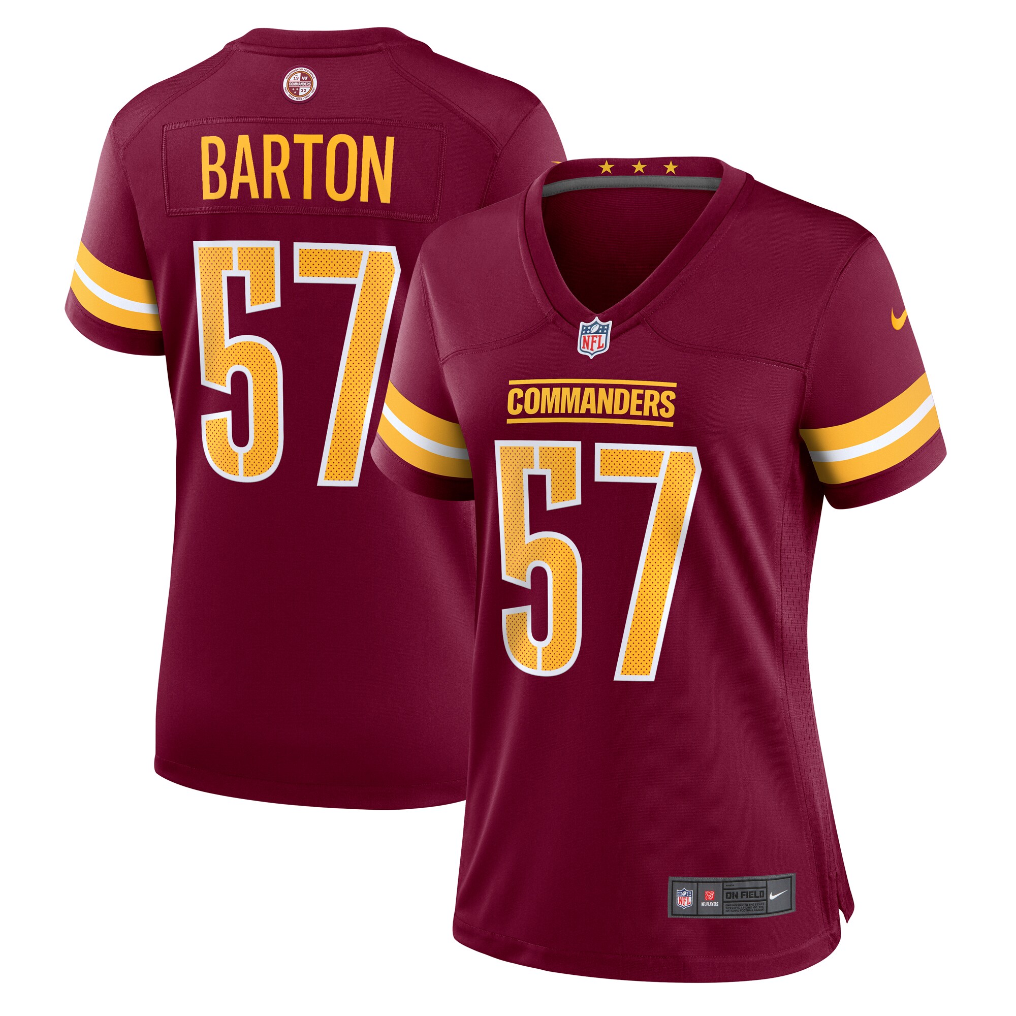 Women's Washington Commanders Cody Barton Nike Burgundy Game Player Jersey