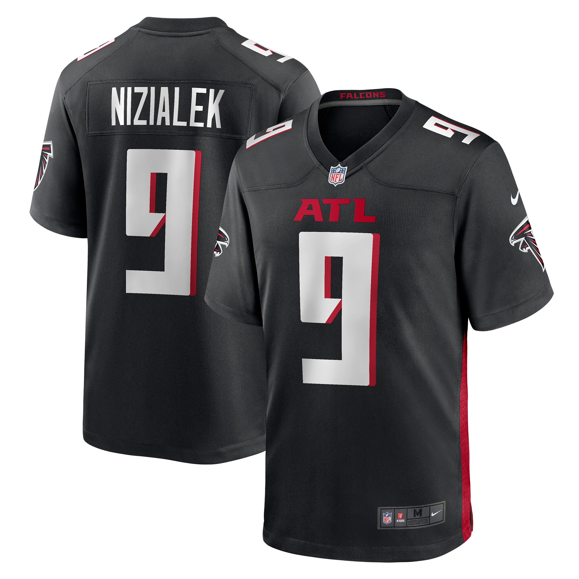 Men's Atlanta Falcons Cameron Nizialek Nike Black Player Game Jersey
