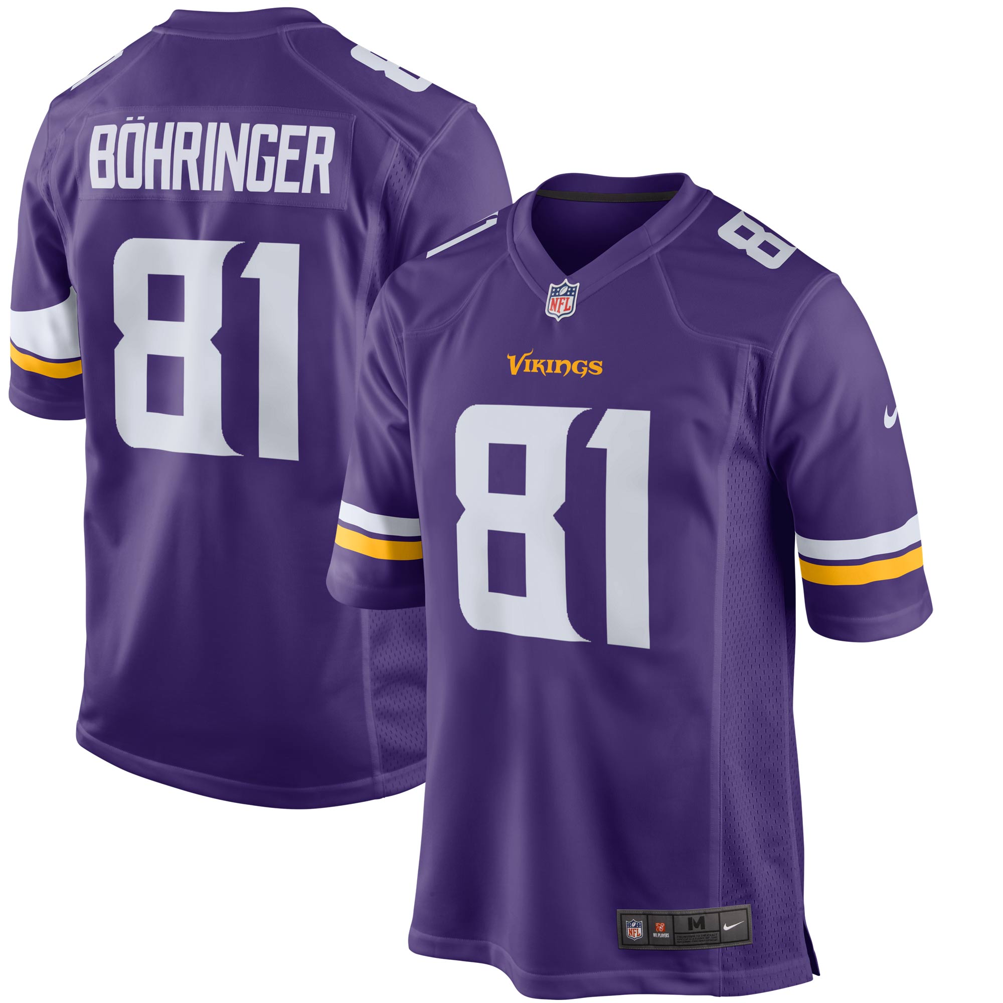 Men's Minnesota Vikings Moritz Bohringer Nike Purple Team Color Game Jersey