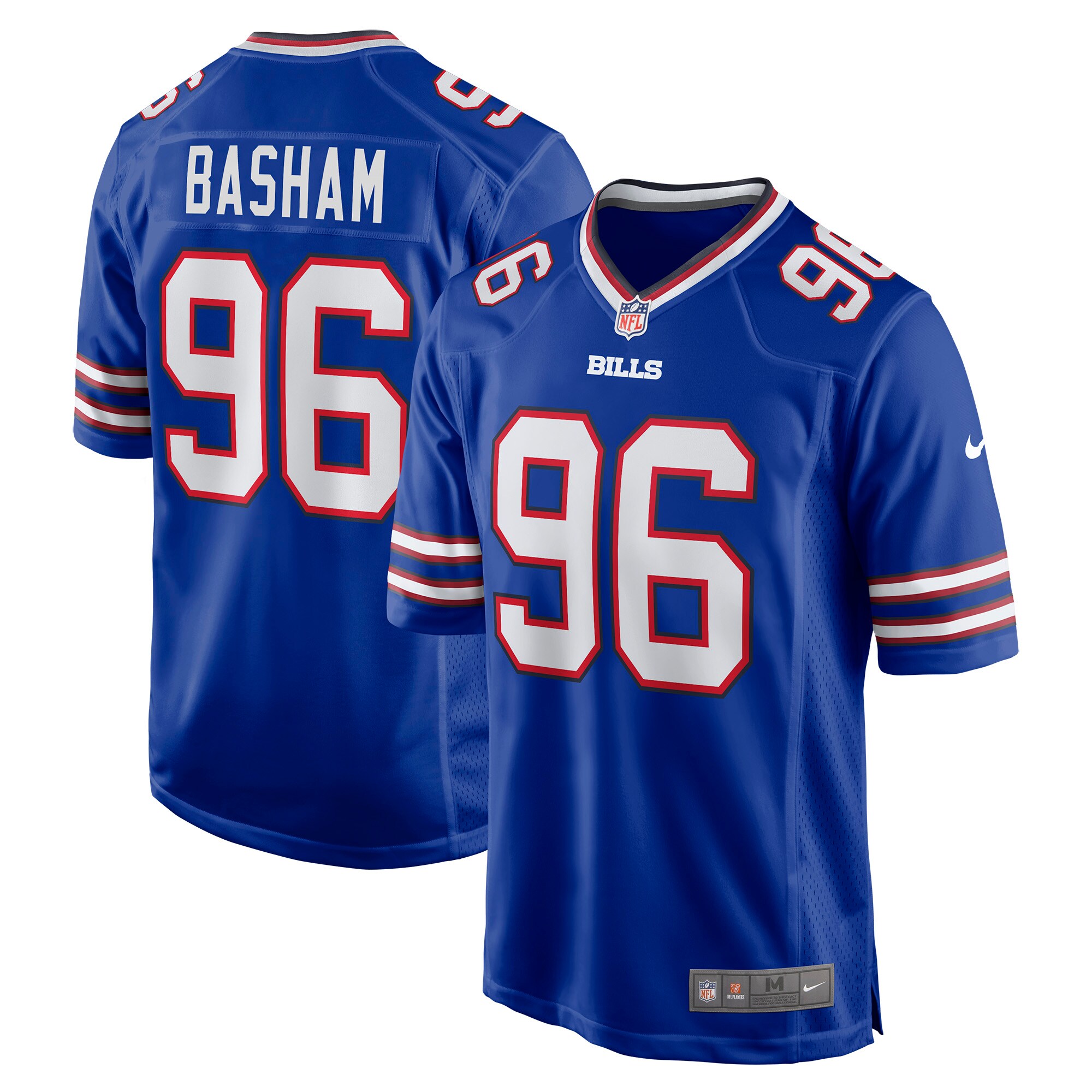 Men's Buffalo Bills Boogie Basham Nike Royal Game Player Jersey
