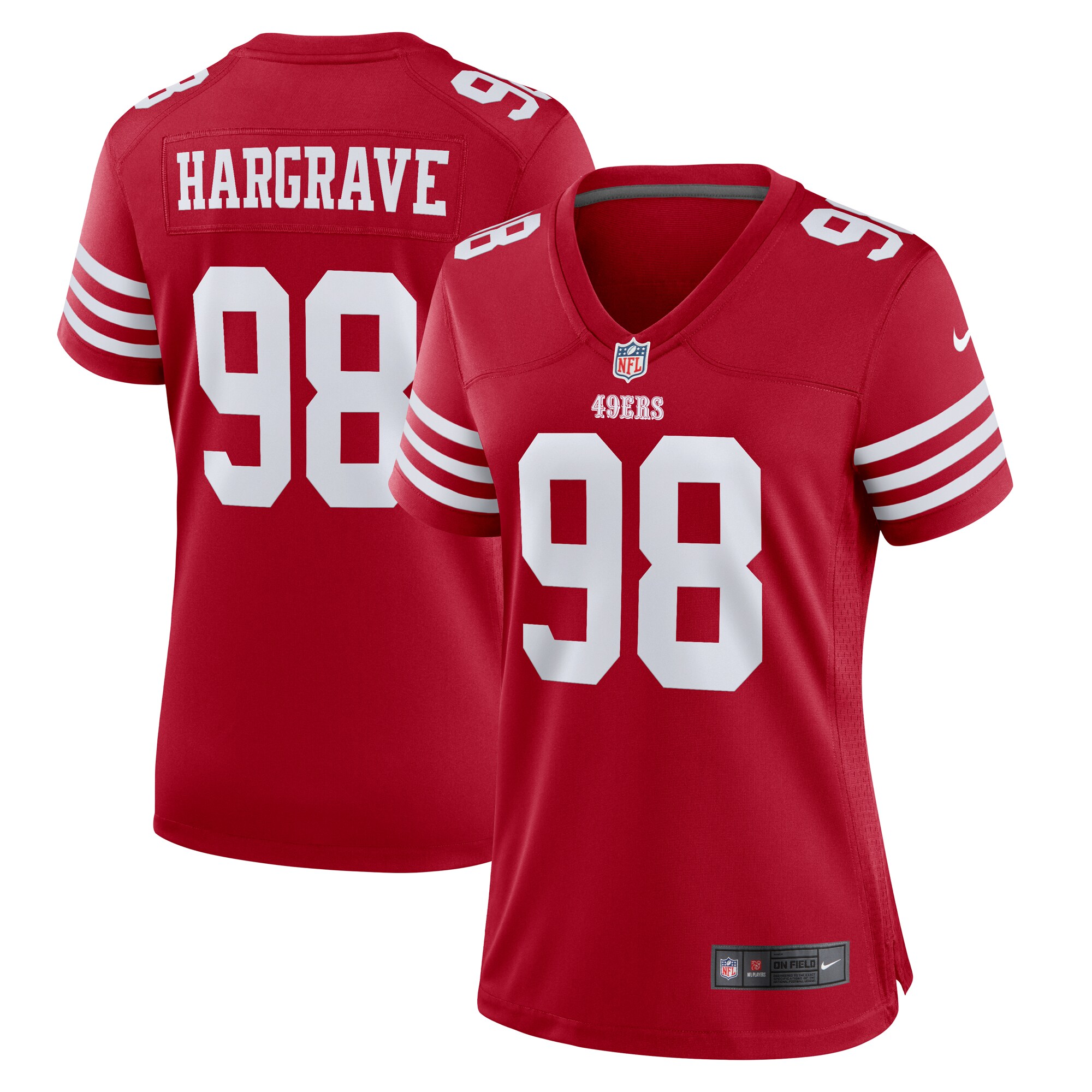 Women's San Francisco 49ers Javon Hargrave Nike Scarlet Game Player Jersey