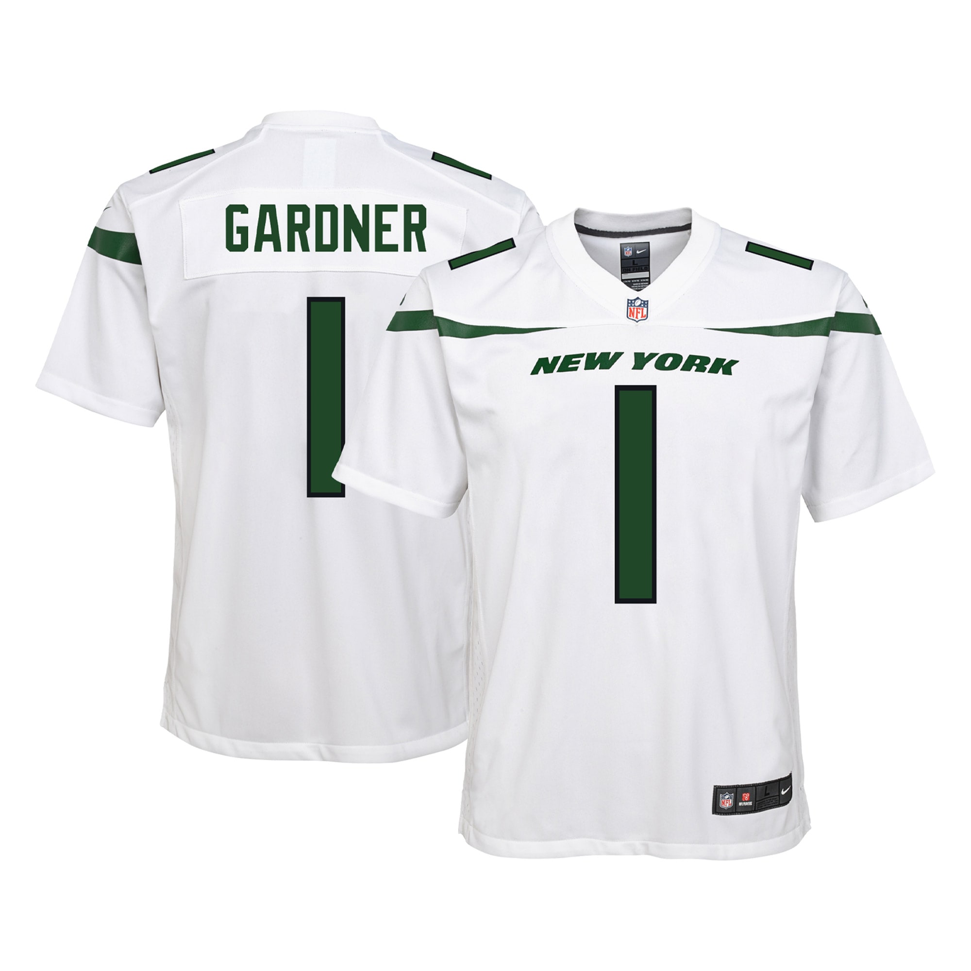 Youth New York Jets Ahmad Sauce Gardner Nike White Game Jersey