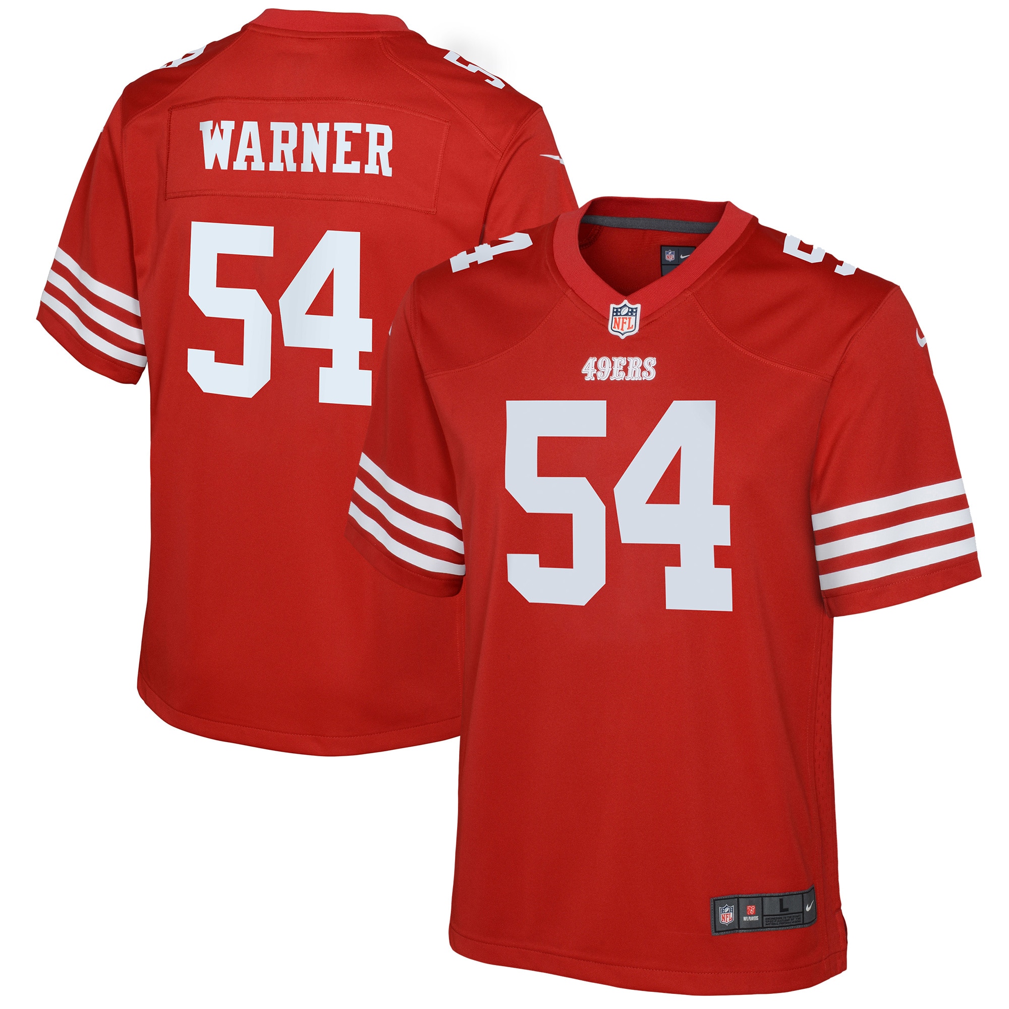 Youth San Francisco 49ers Fred Warner Nike Scarlet Game Jersey